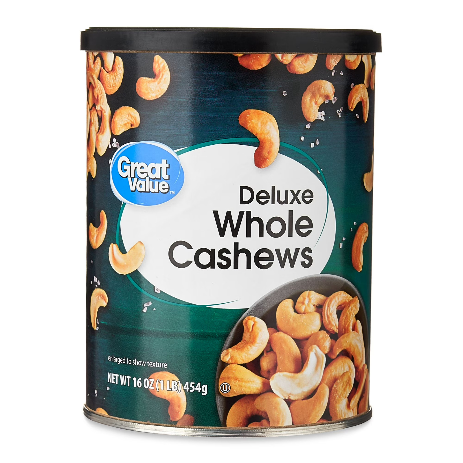 New Great Value Deluxe Whole Cashews, Salted, 16 oz