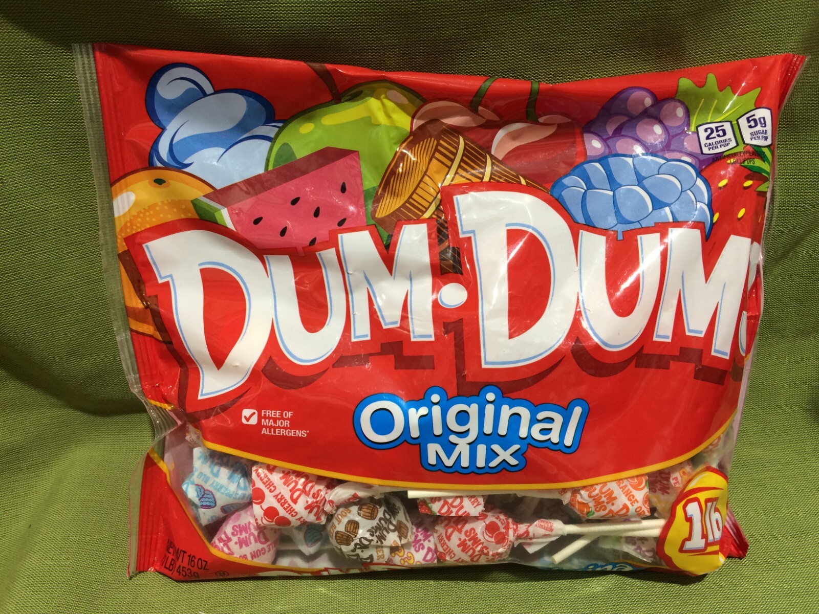 Dum Dums Original Variety Pops – Lollipop Suckers Candy – 1 lb Bag