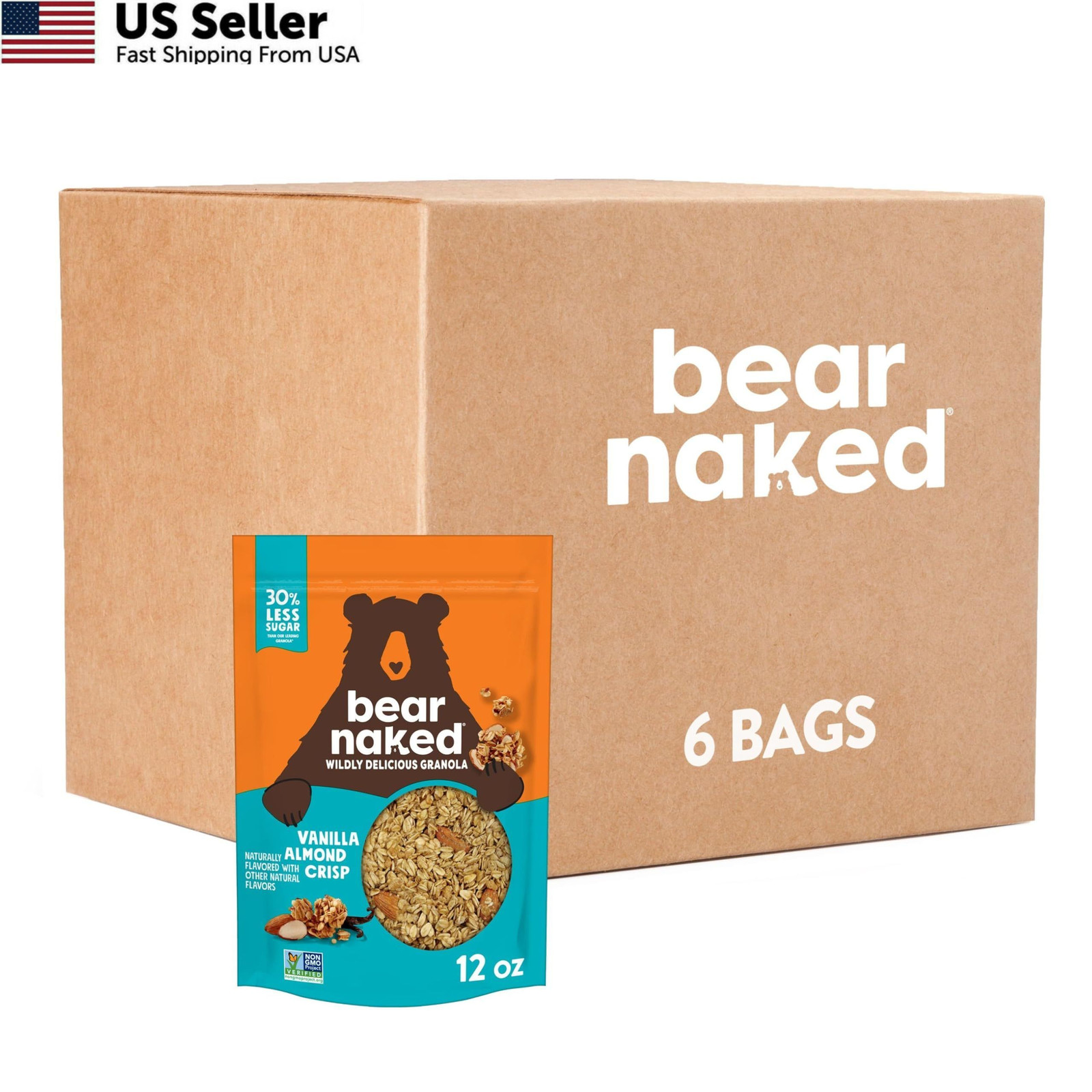 Bear Naked Granola Cereal, Whole Grain Granola, 12 Ounce (Pack of 6)