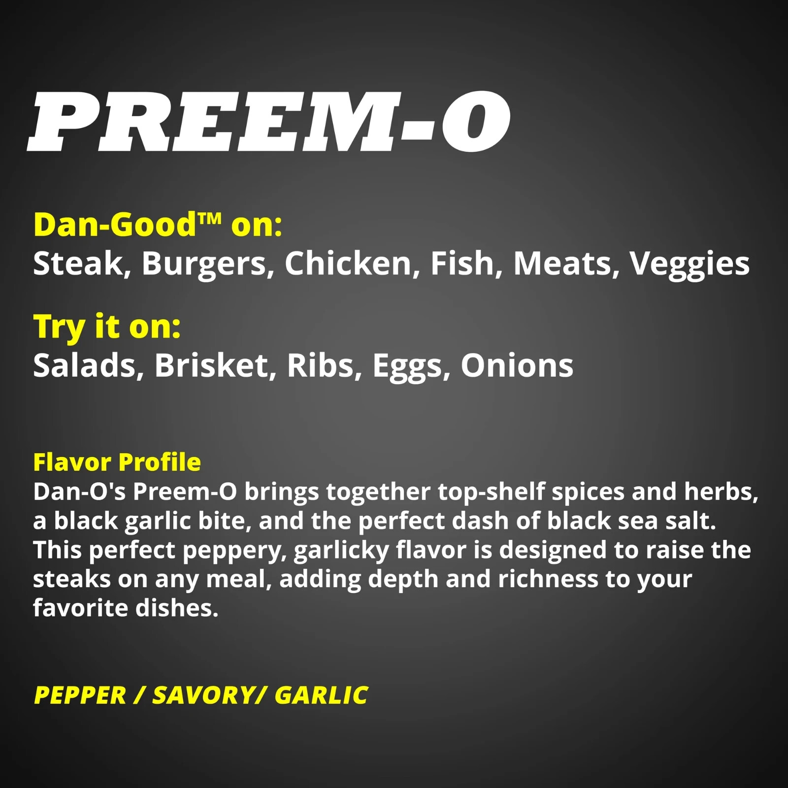 Dan-O’s @ PREEM-O Seasoning Mix – 0 Calories @ 2x 3.4oz/96.4g