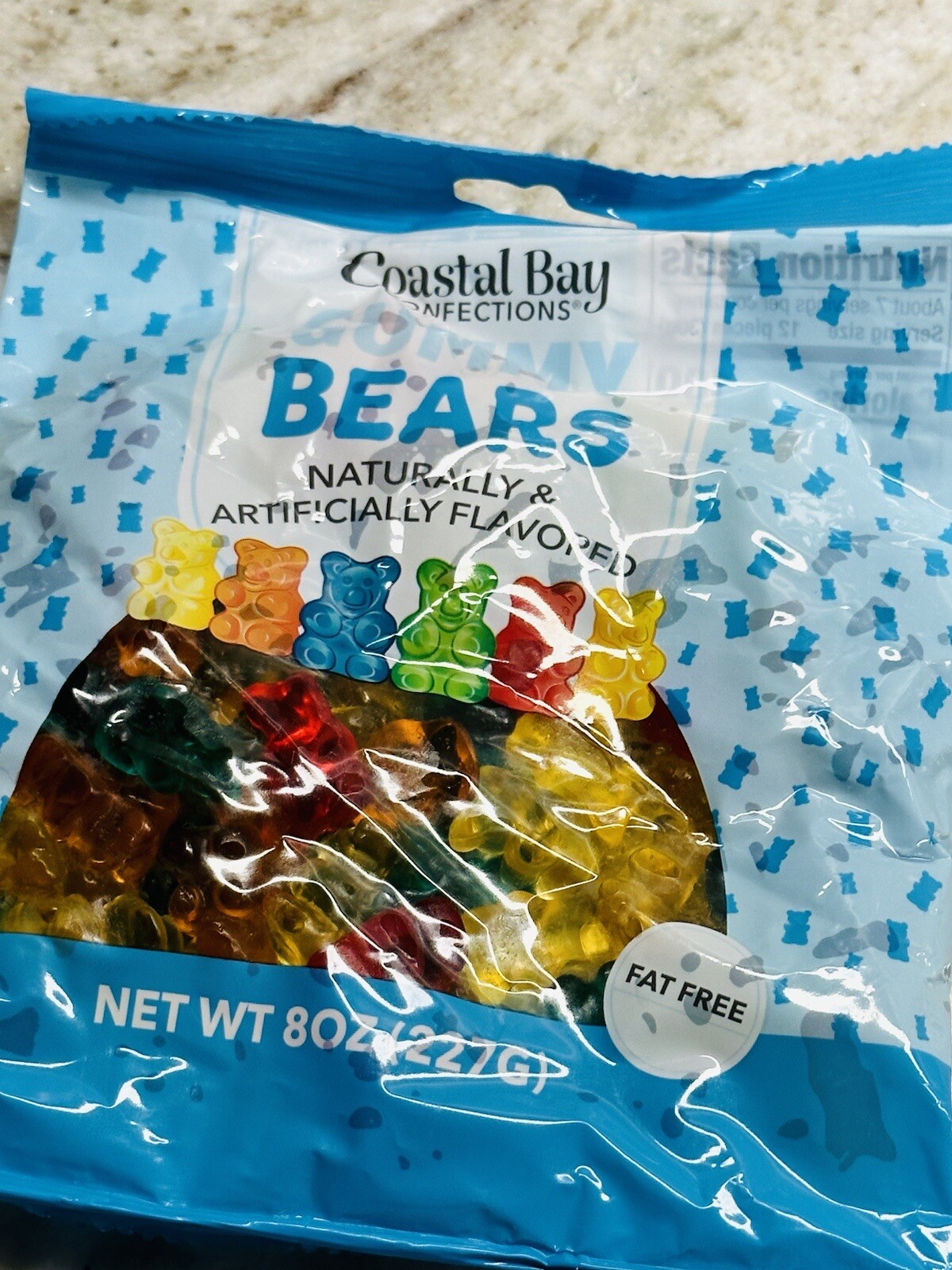 Coastal Bay Gummy Bears Fat Free 1ea 8oz. Bag-Brand New-SHIP N 24 HOURS
