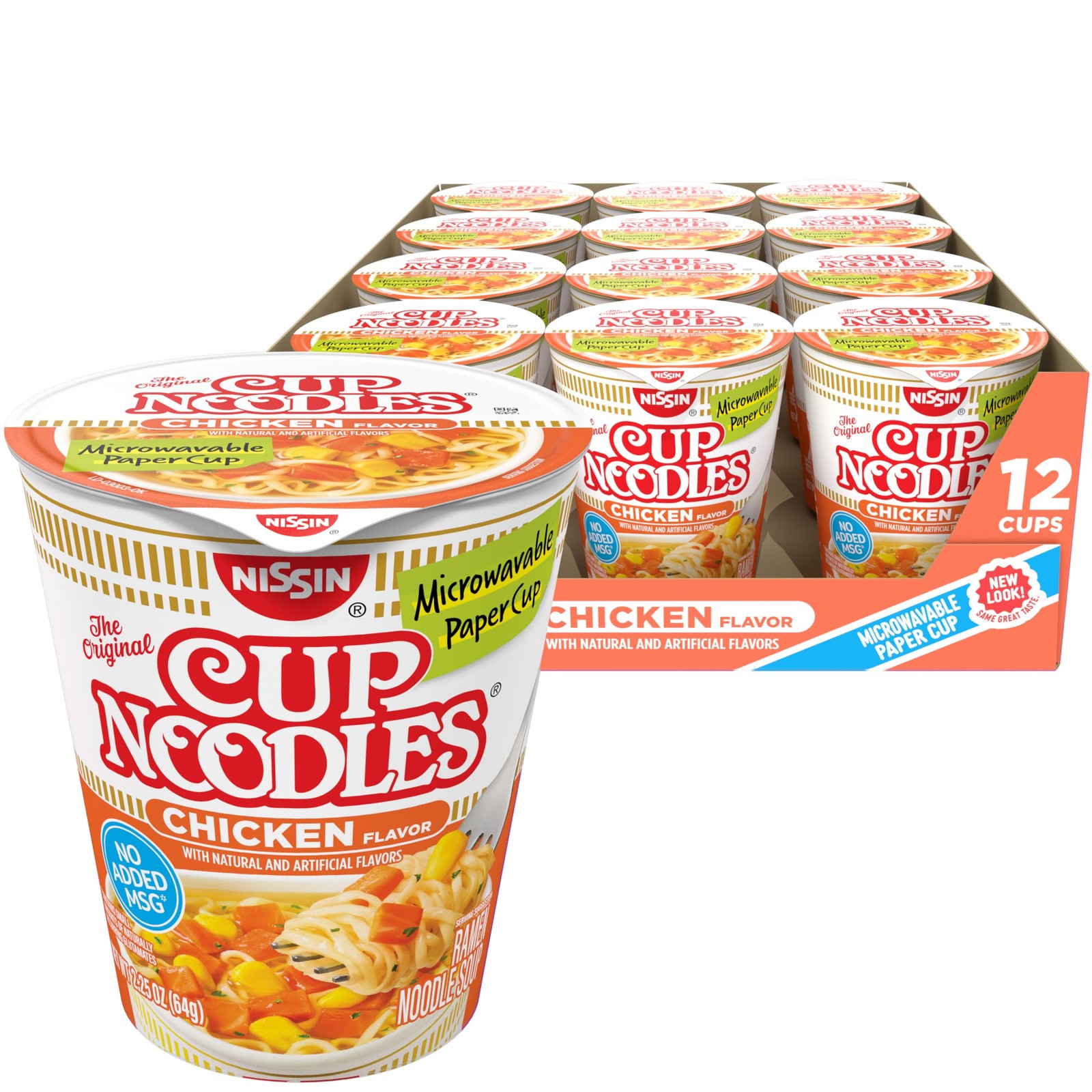 Chicken Ramen Noodle Soup, Microwaveable Cup, 2.25 Oz (Pack of 12)