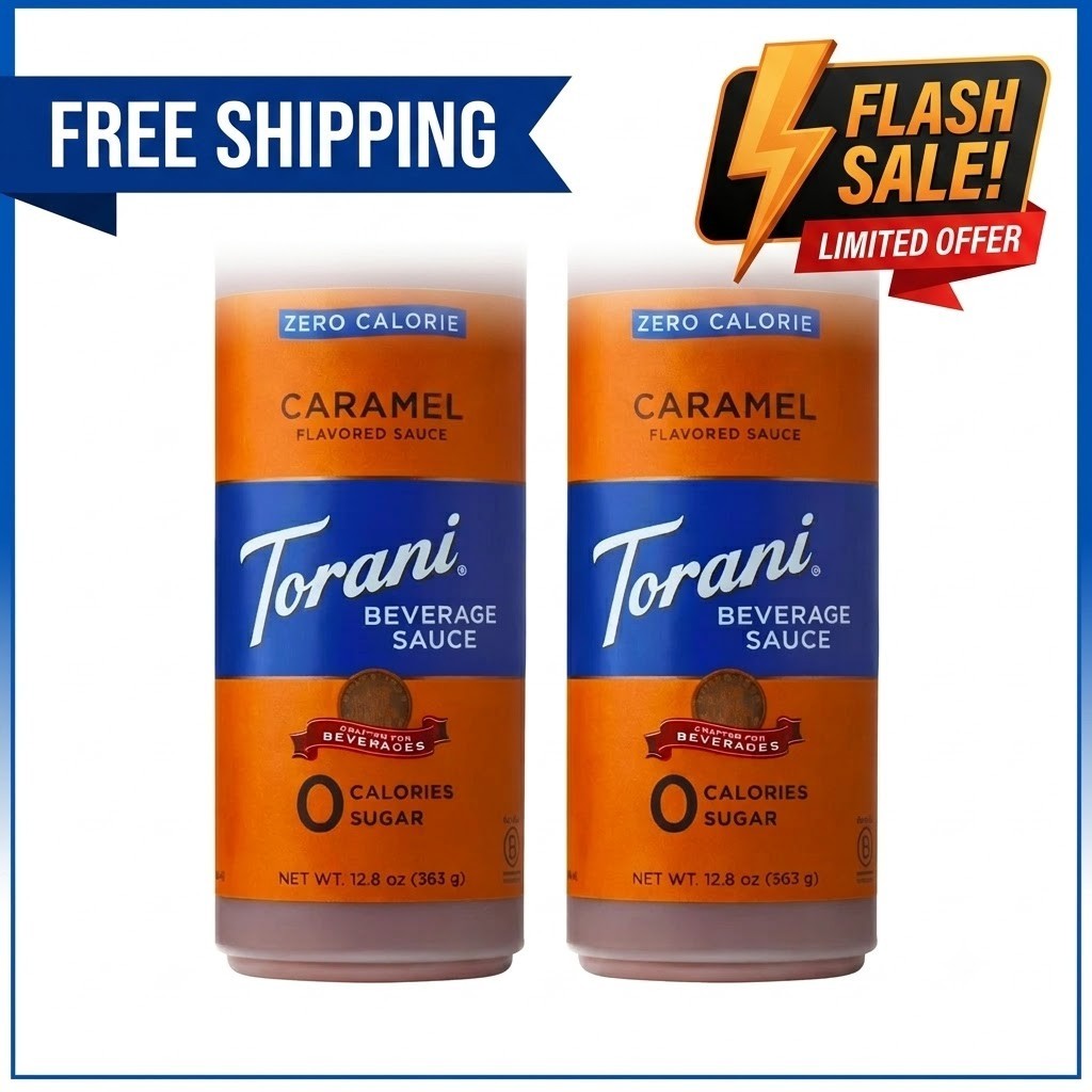 (pack of 2)Torani Zero calorie caramel Beverage Sauce 12.8 oz (Each)….