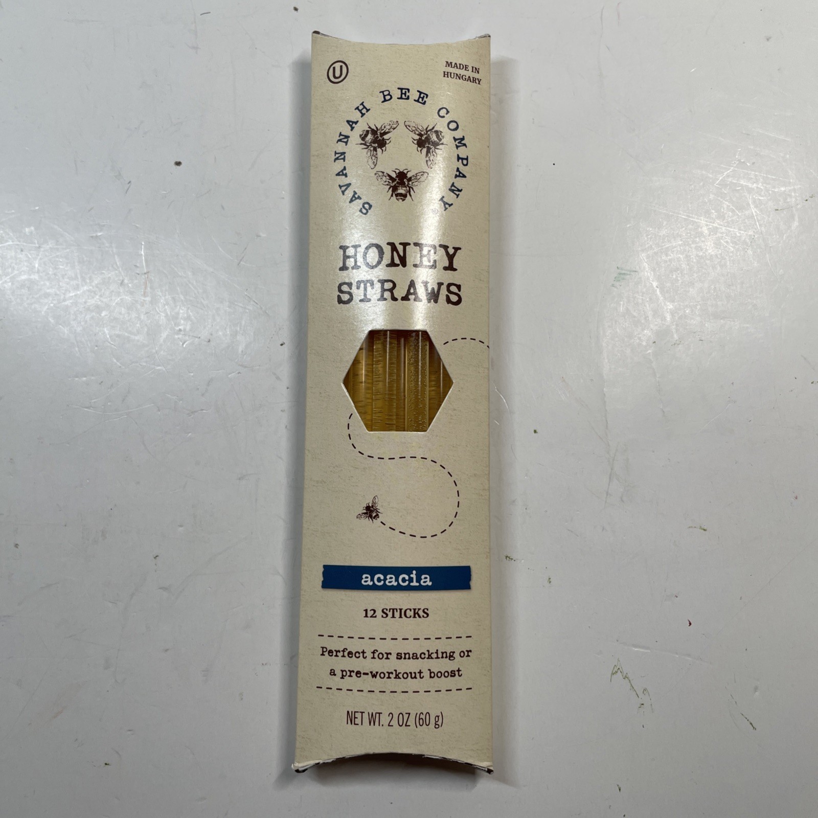 Savannah Bee Company 12 Sticks Honey Straws Acacia Best Before 02/2029
