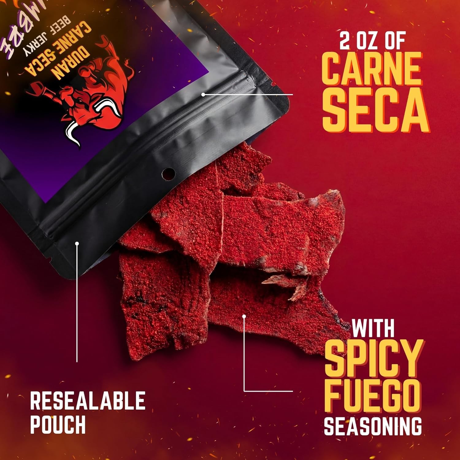 Spicy Fuego Beef Jerky, Authentic Mexican Flavor