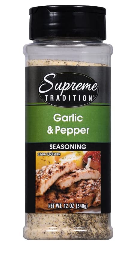 Supreme Tradition GARLIC & PEPPER Seasoning 12 oz, 1 12 Ounce (Pack of 1)