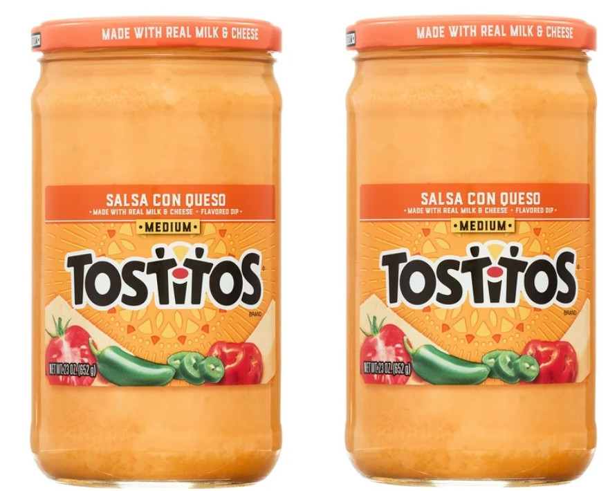 Tostitos Medium Salsa Con Queso, 23 oz Jar – 2 Pack