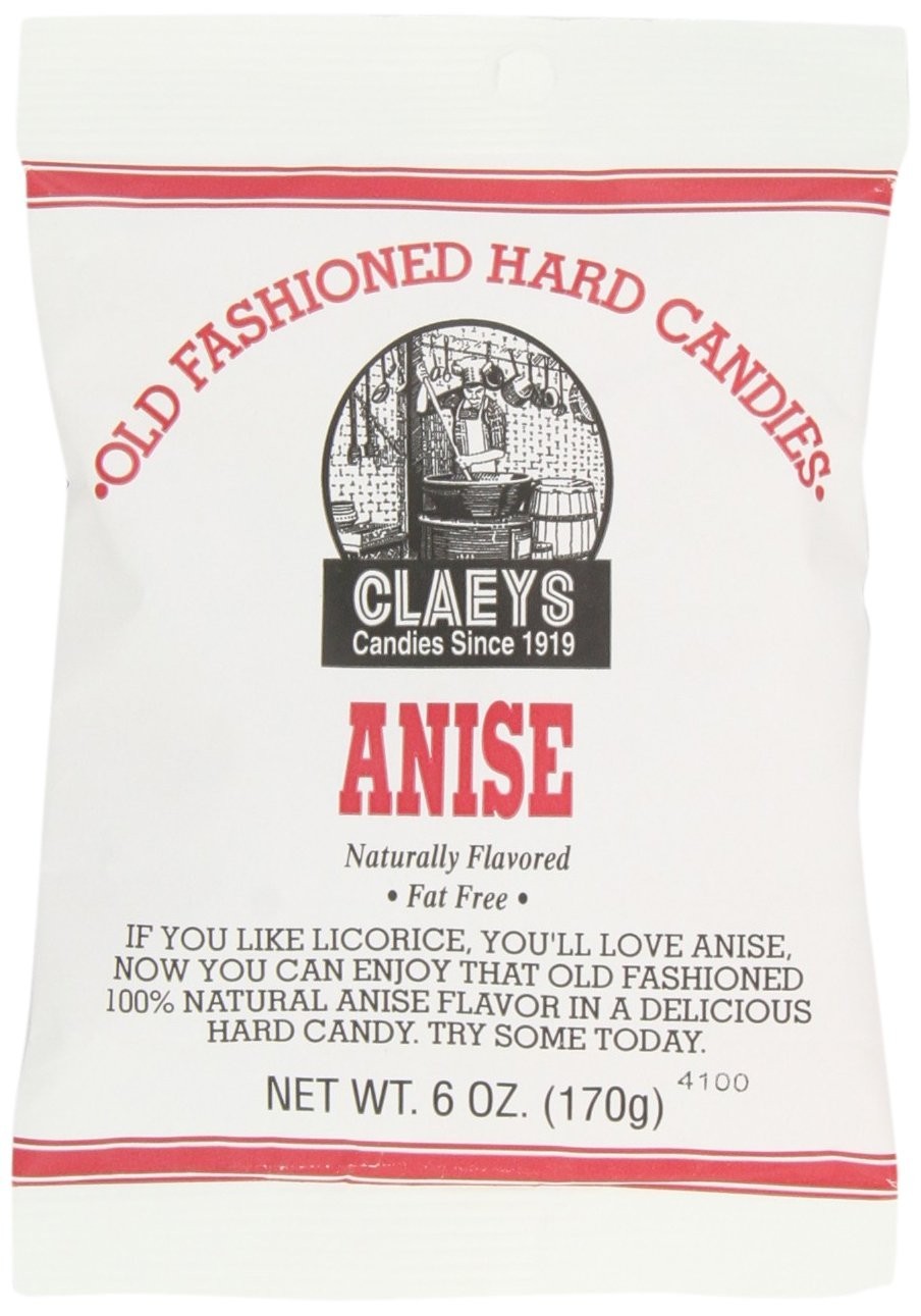 Claey’s Natural Anise Drops, 6-Ounce Packages Pack of 12
