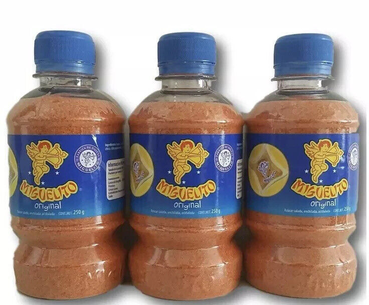 3 X Miguelito Chilito Polvo Mexican Candy Chili Powder 3 Bottles 250g Ea