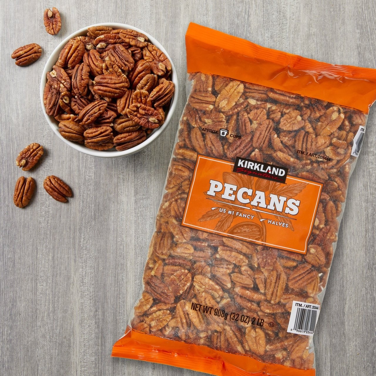 KIRKLAND Signature #1 US Fancy PECANS HALVES 32 oz Bag 2 lbs