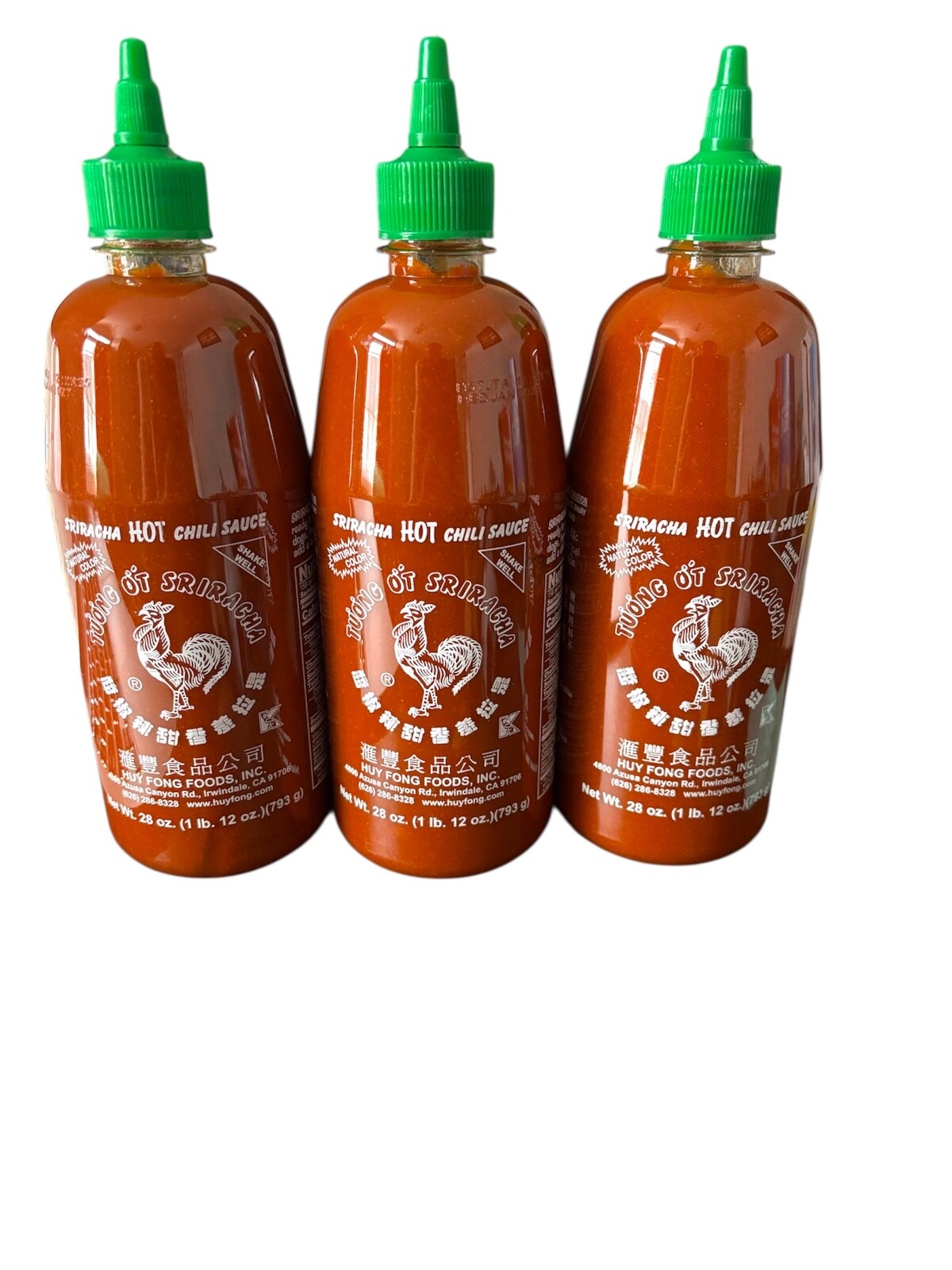 Huy Fong Sriracha Hot Chili Sauce 28oz. bottle, Pack of 3