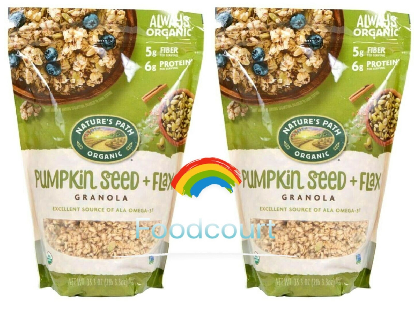 2 Packs Nature’s Path Organic Pumpkin Seed + Flax Granola 35.3 oz Each Pack