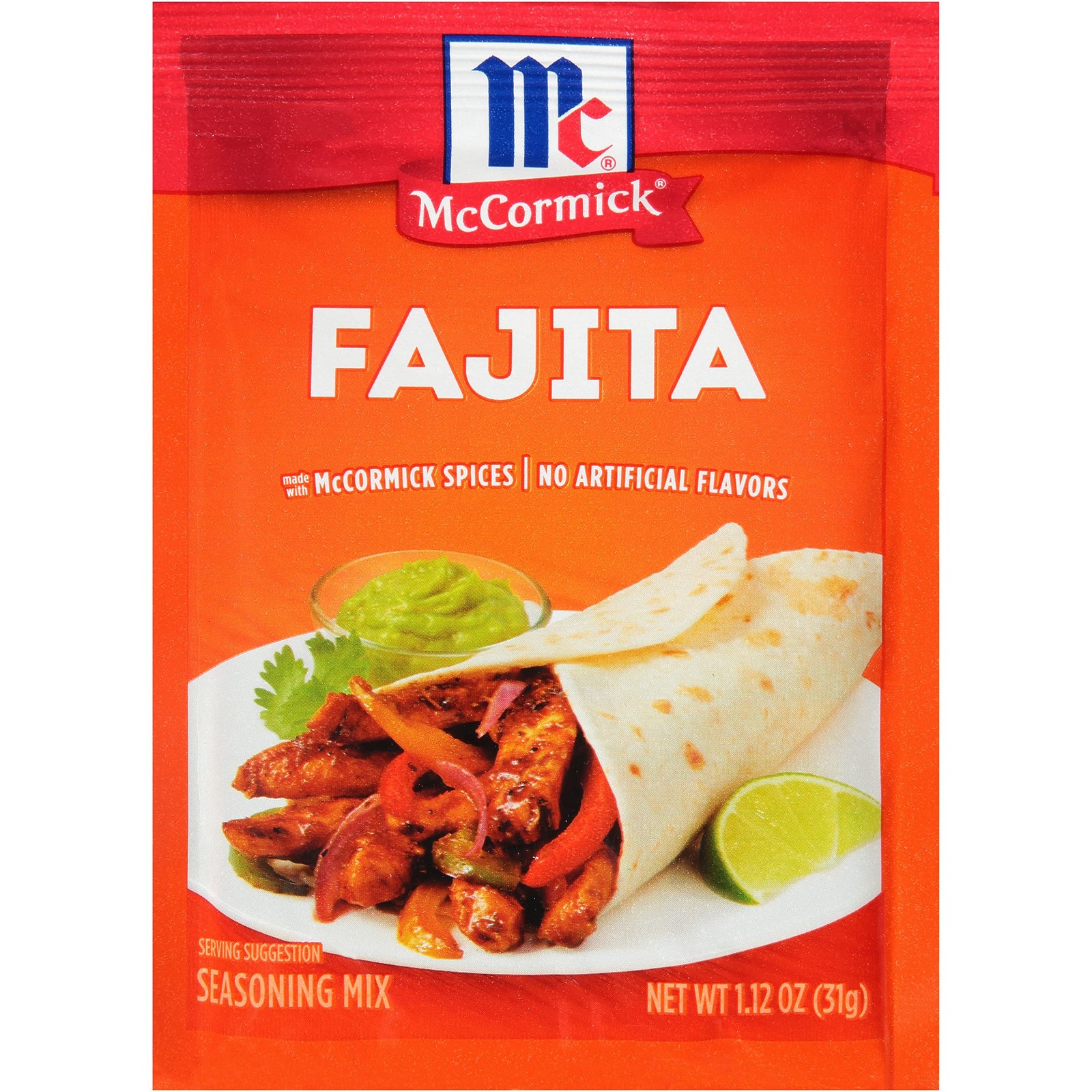 McCormick Fajita Seasoning Mix, 1.12 oz (Pack of Ounce 12), red
