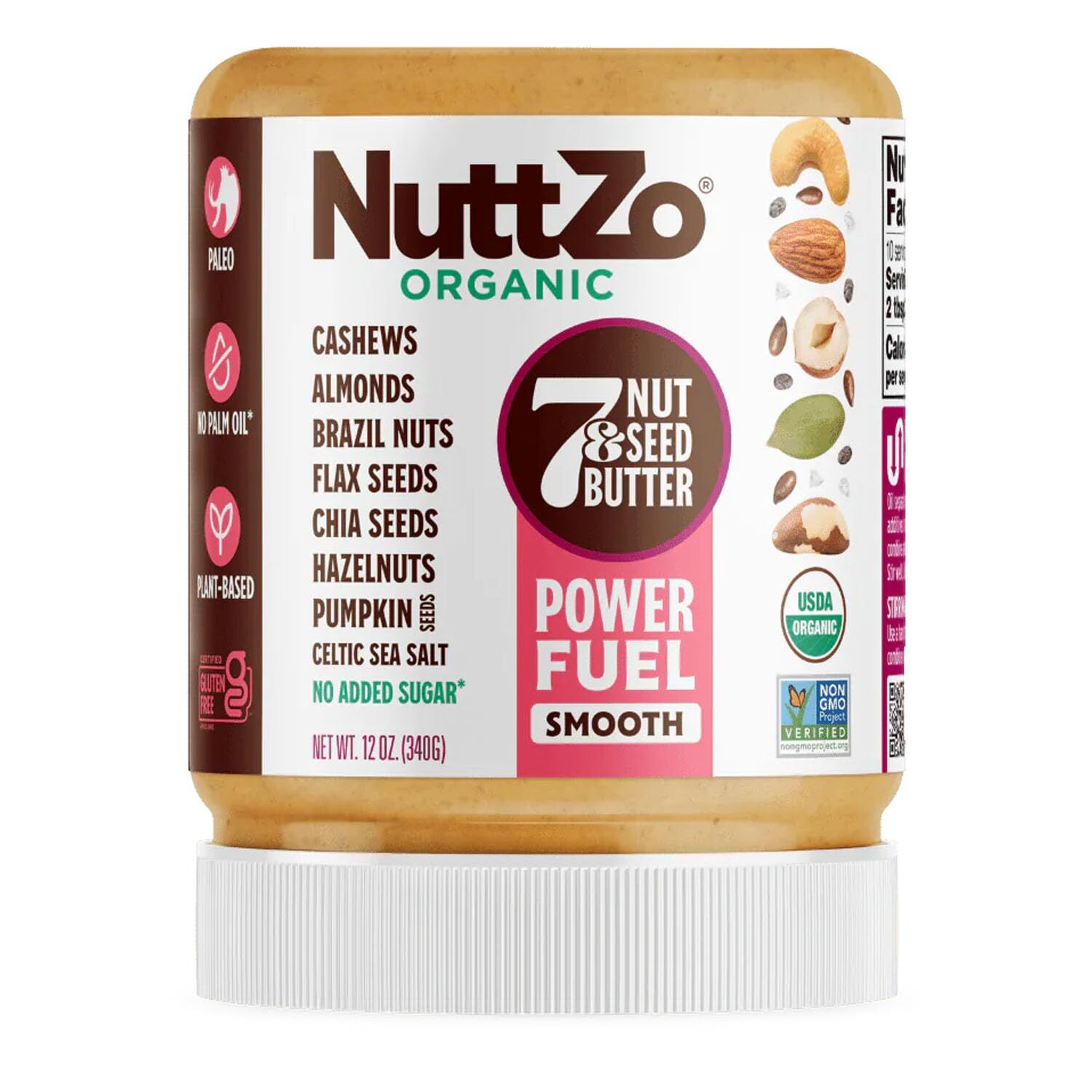 NuttZo 7 Nut and Seed Butter Organic 16oz Keto Vegan Gluten Free Snack