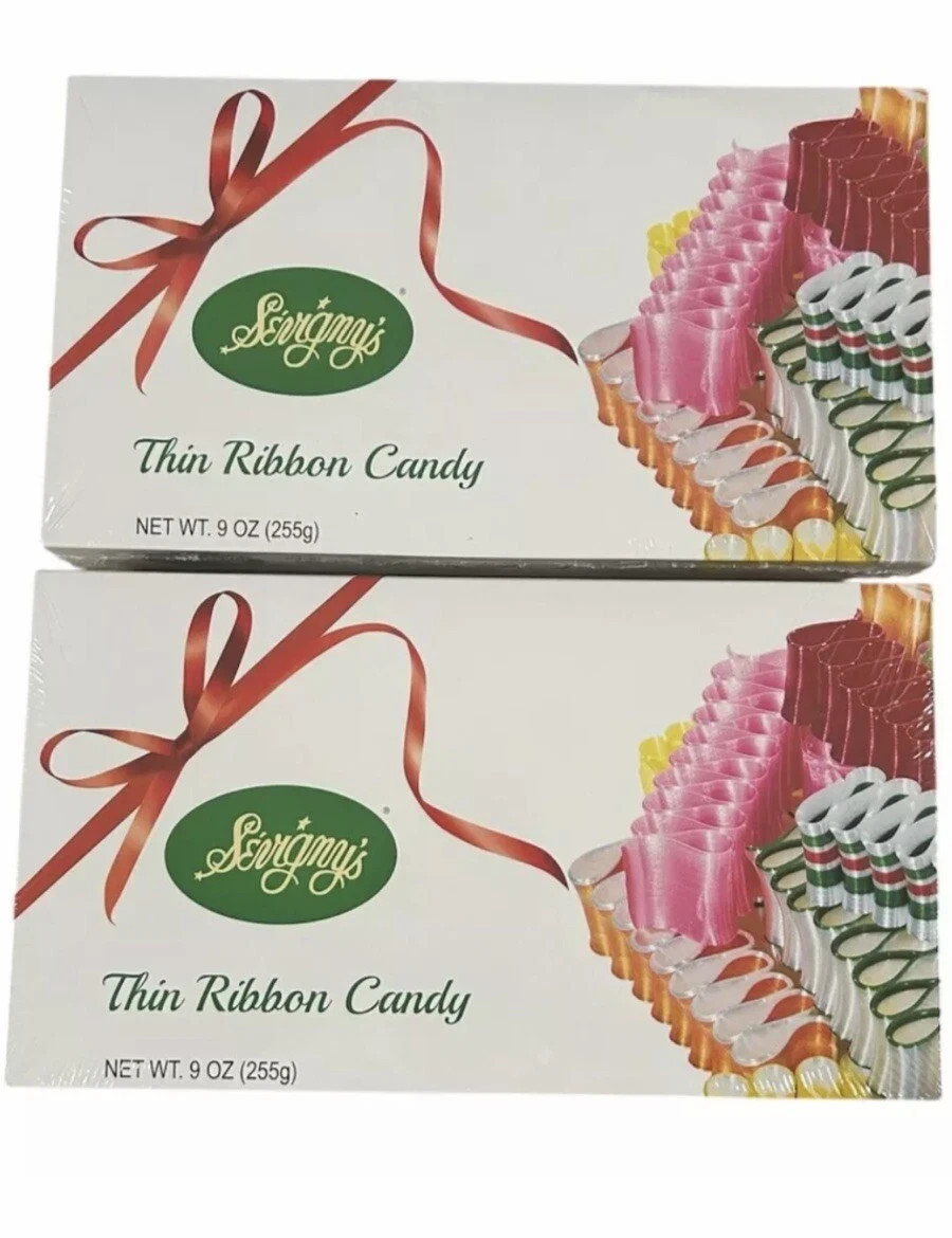 Thin Ribbon Candy – Made in USA. 9 Oz. Box, (2 Pack)