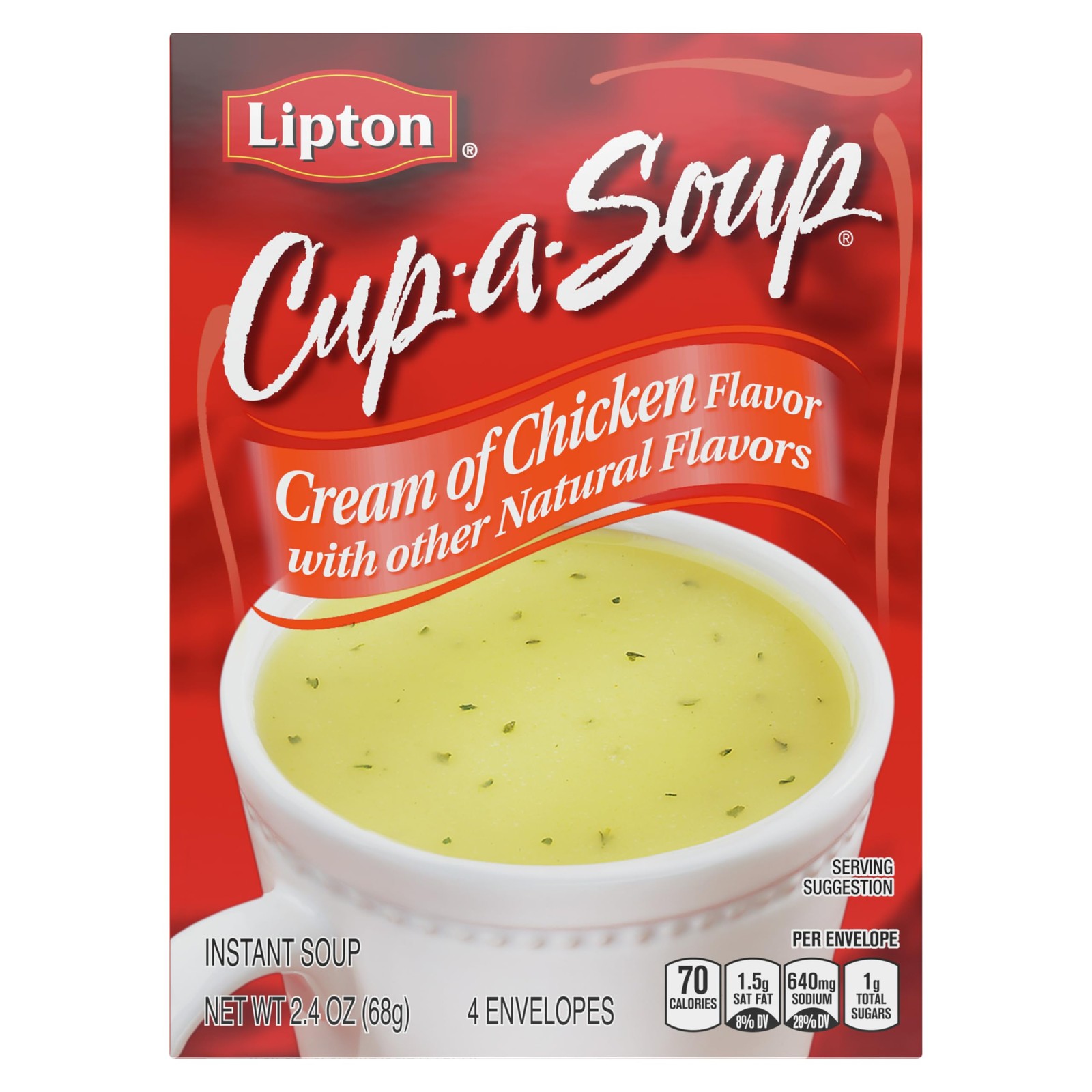 SOUP SECRETS Lipton Instant Soup Cream of Chicken 4 2.4 Ounce (Pack 4)