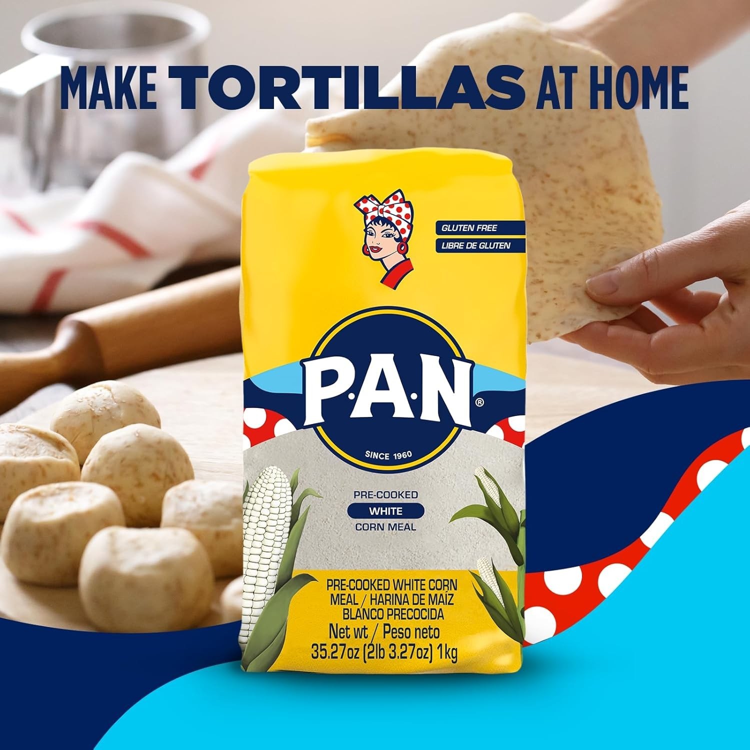 Gluten Free White Corn Meal – Pre-Cooked for Authentic Arepas 35.27 Oz