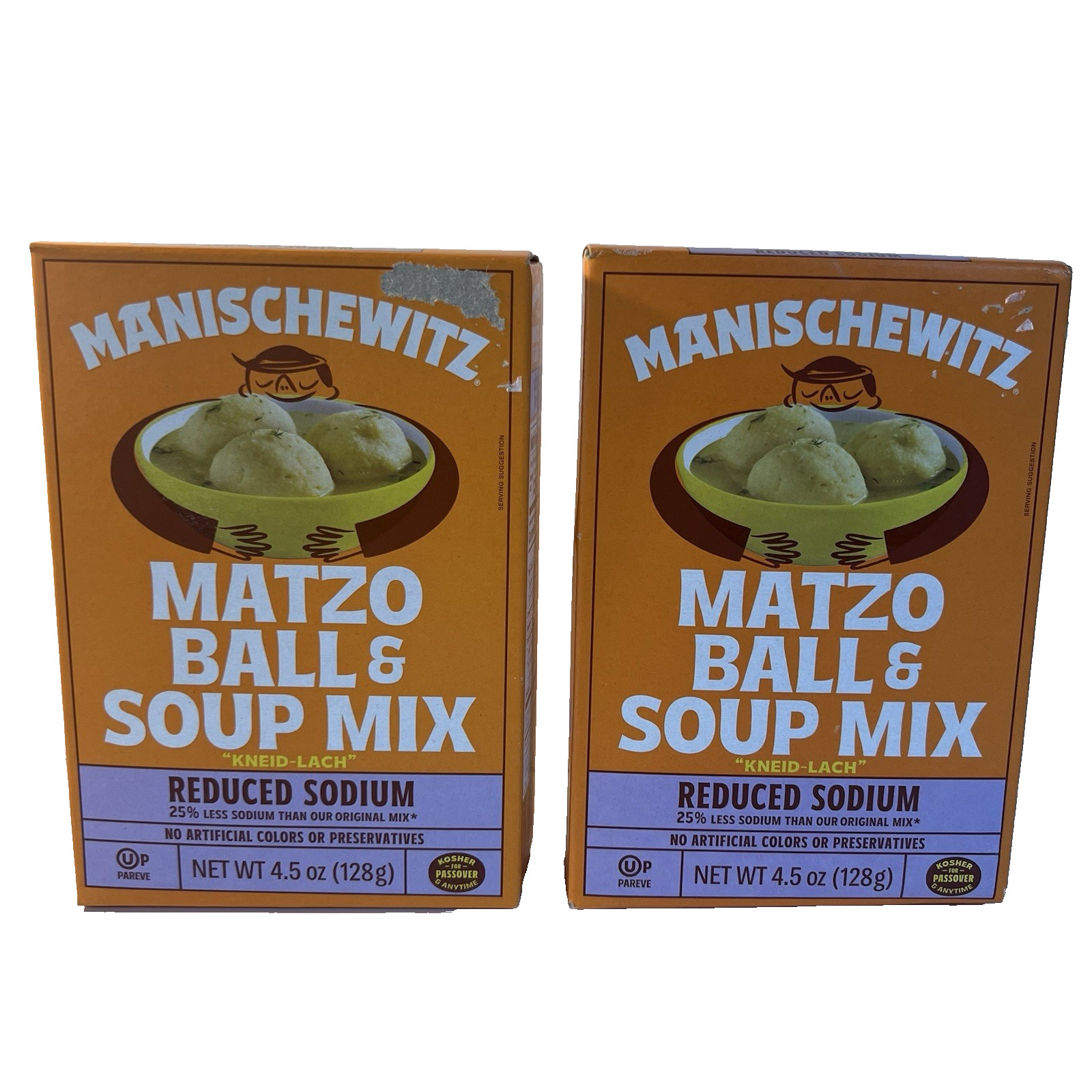 Manischewitz Matzo Ball & Soup Mix Kneid Lach Low Sodium Kosher 2 Boxes Comfort