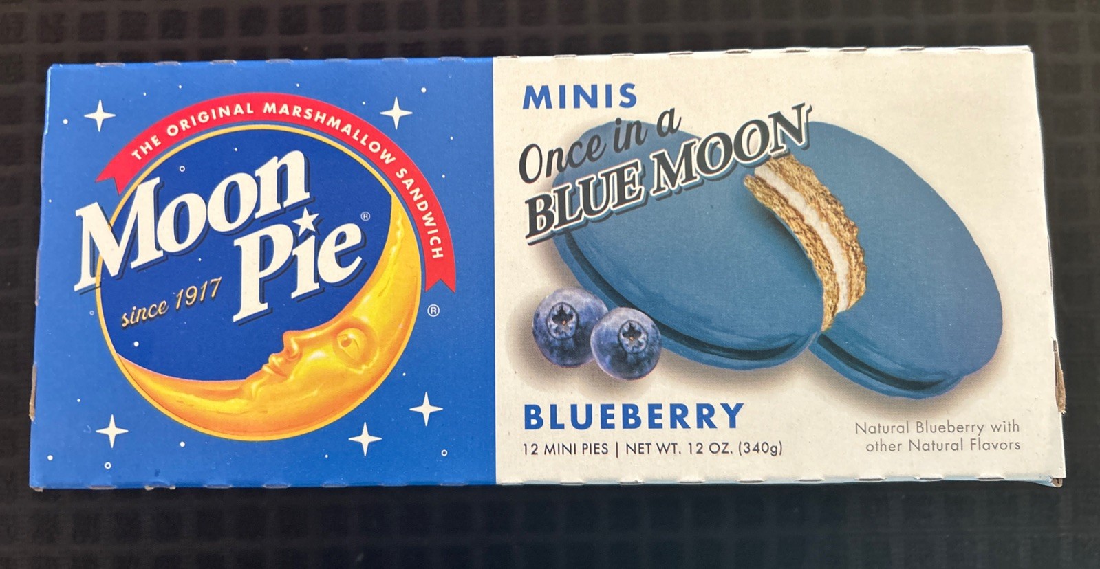 Moonpie Mini Blueberry Flavored Marshmallow Snack Pies – 12 Count Box