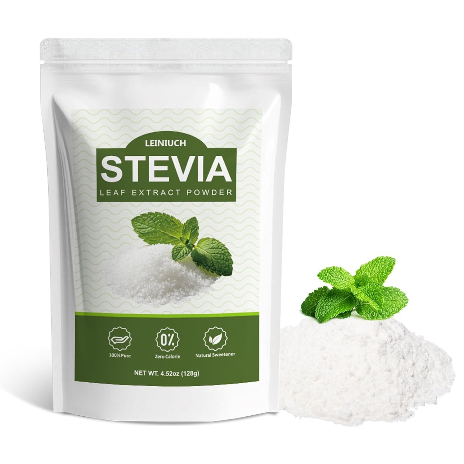 Stevia Extract Powder,Sugar Free, No Additives,Natural Sweetener, 4.52 oz