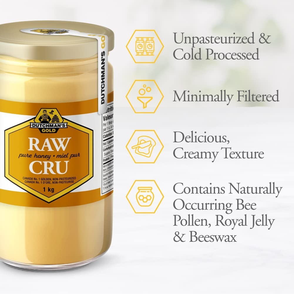 6.6 lbs Pure Canadian Raw Honey – Unfiltered, Non-Pasteurized, Gourmet Approved