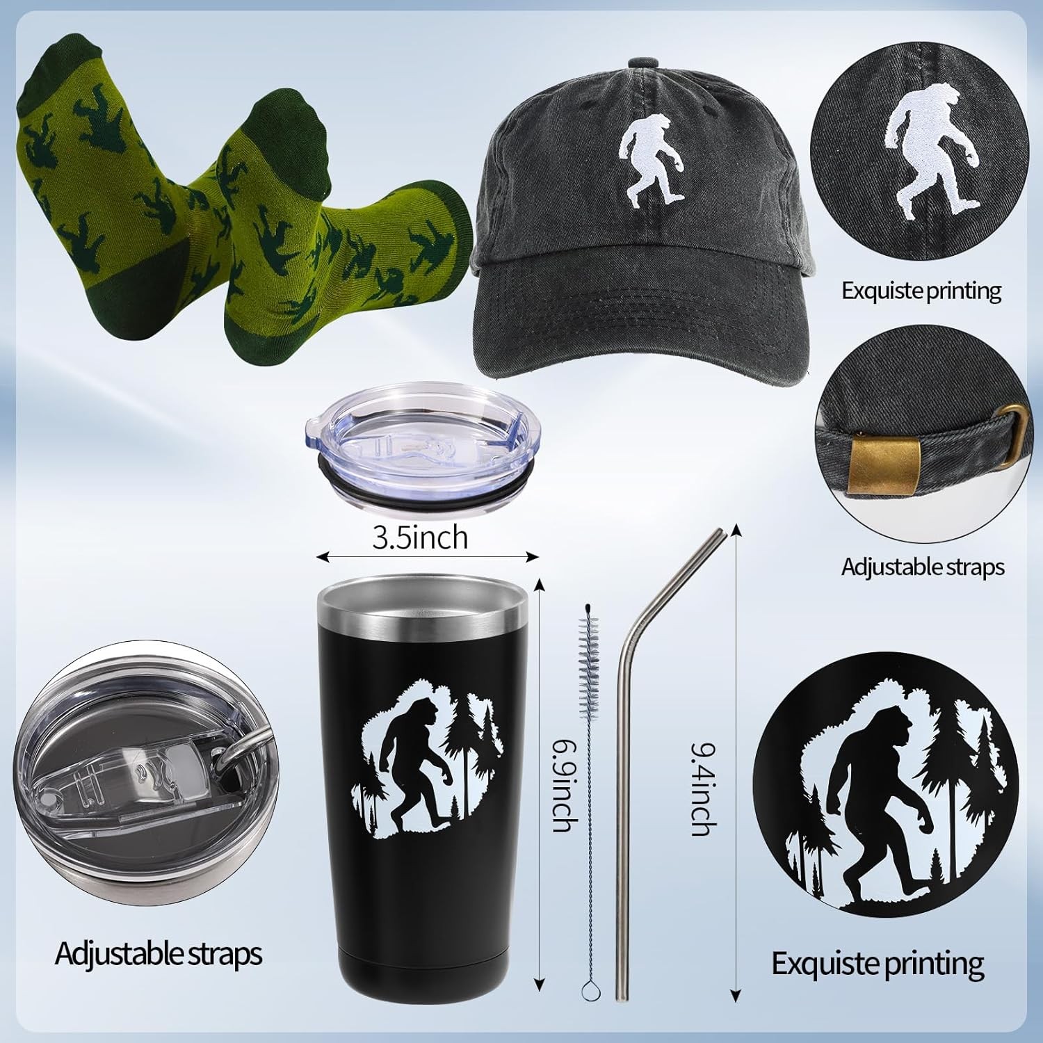 SAIWEILAI ONLINE 8 Pieces Big foot Gift Sasquatch Gifts 20 Ounces, Multicolor
