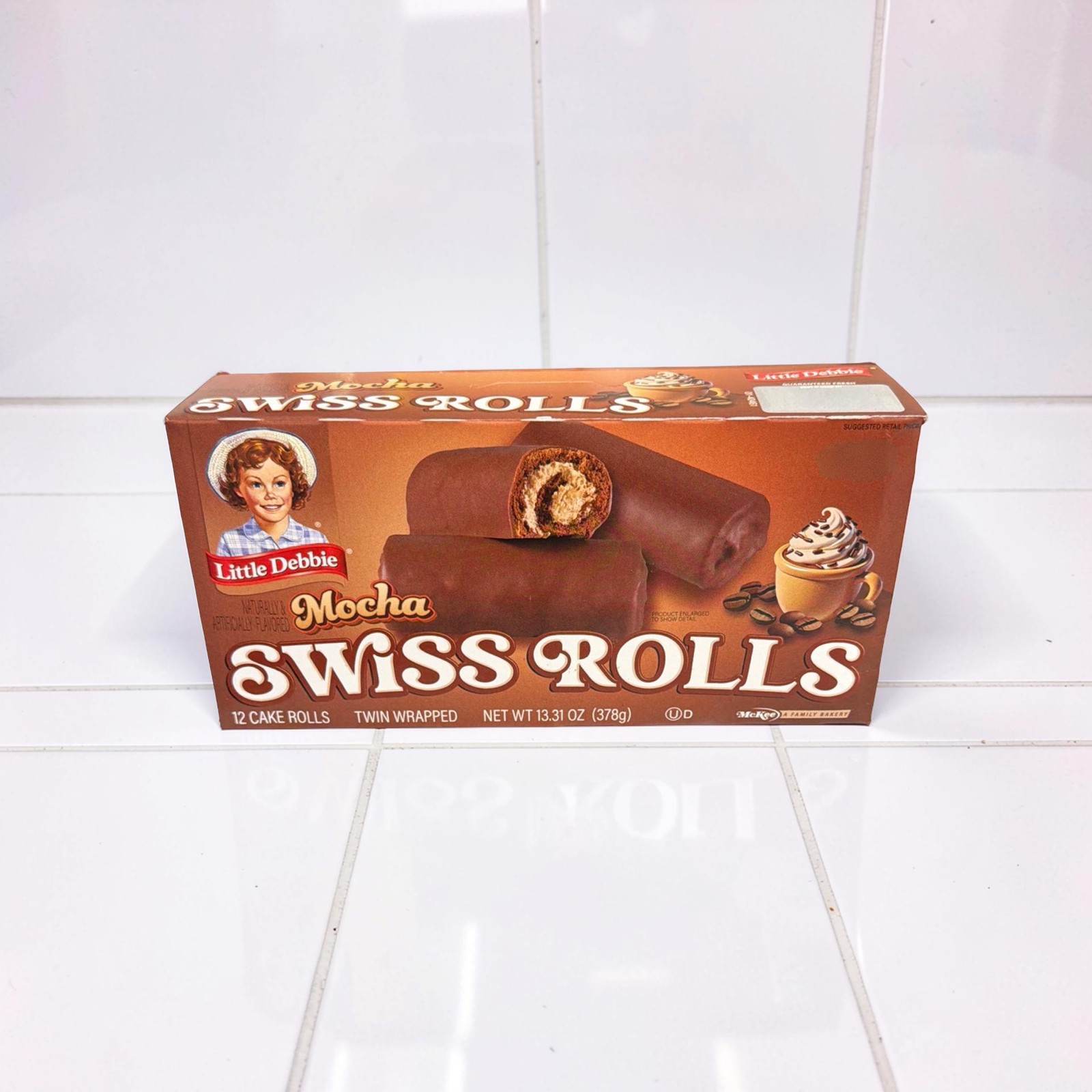 Little Debbie Mocha Swiss Rolls 2 Pack, 12 Rolls Per Box Chocolate Cake with Moc