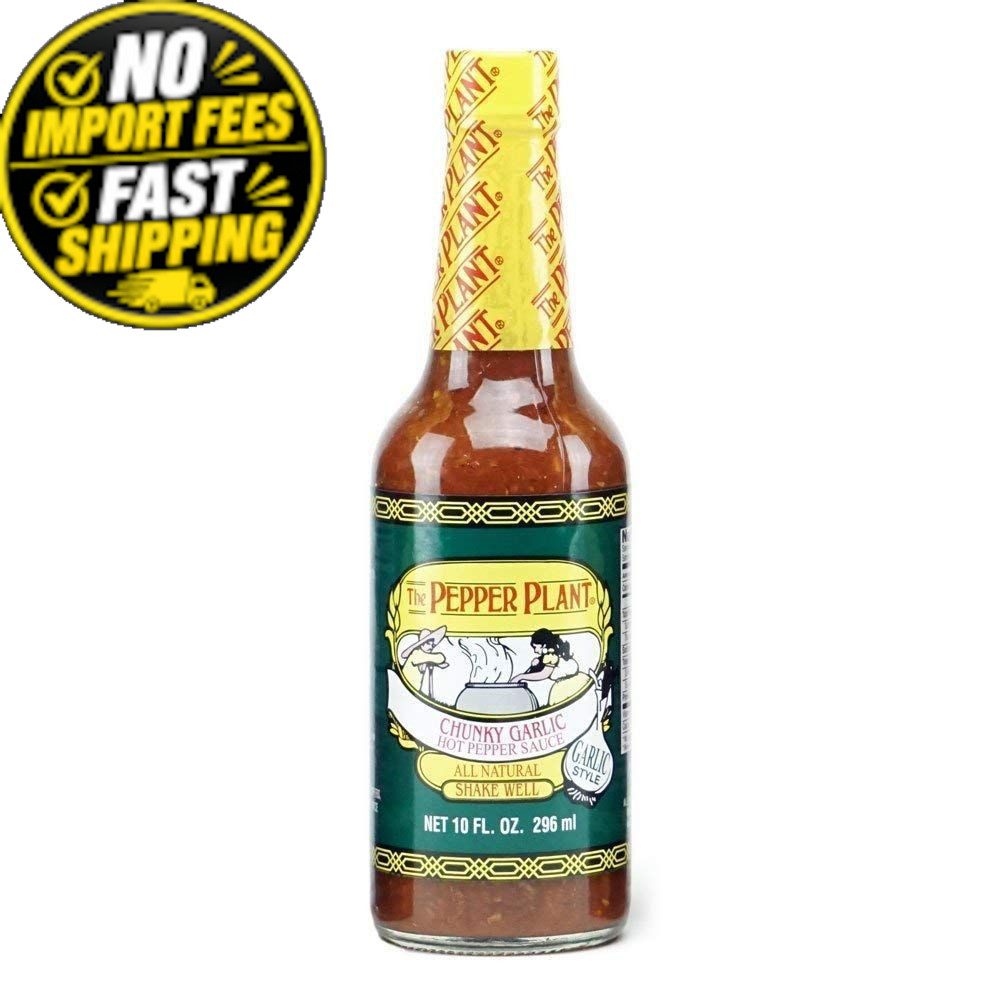 Pepper Plant Chunky Garlic Hot Sauce, 10 Oz 10 Fl (Pack of 1)