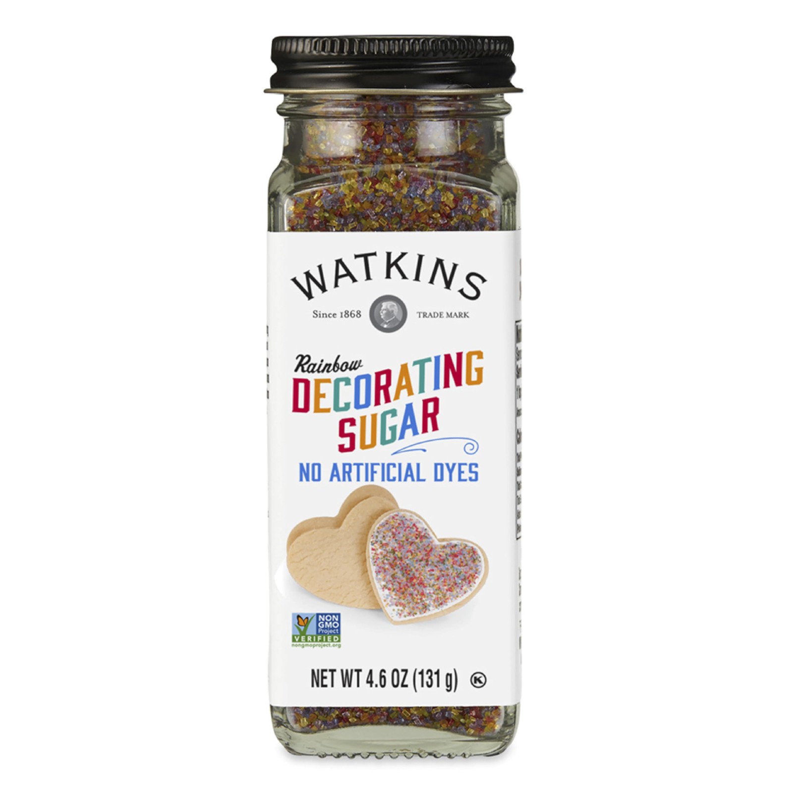 Watkins Rainbow Decorating Sugar Gluten Free 4.6 Ounce Pack of 1