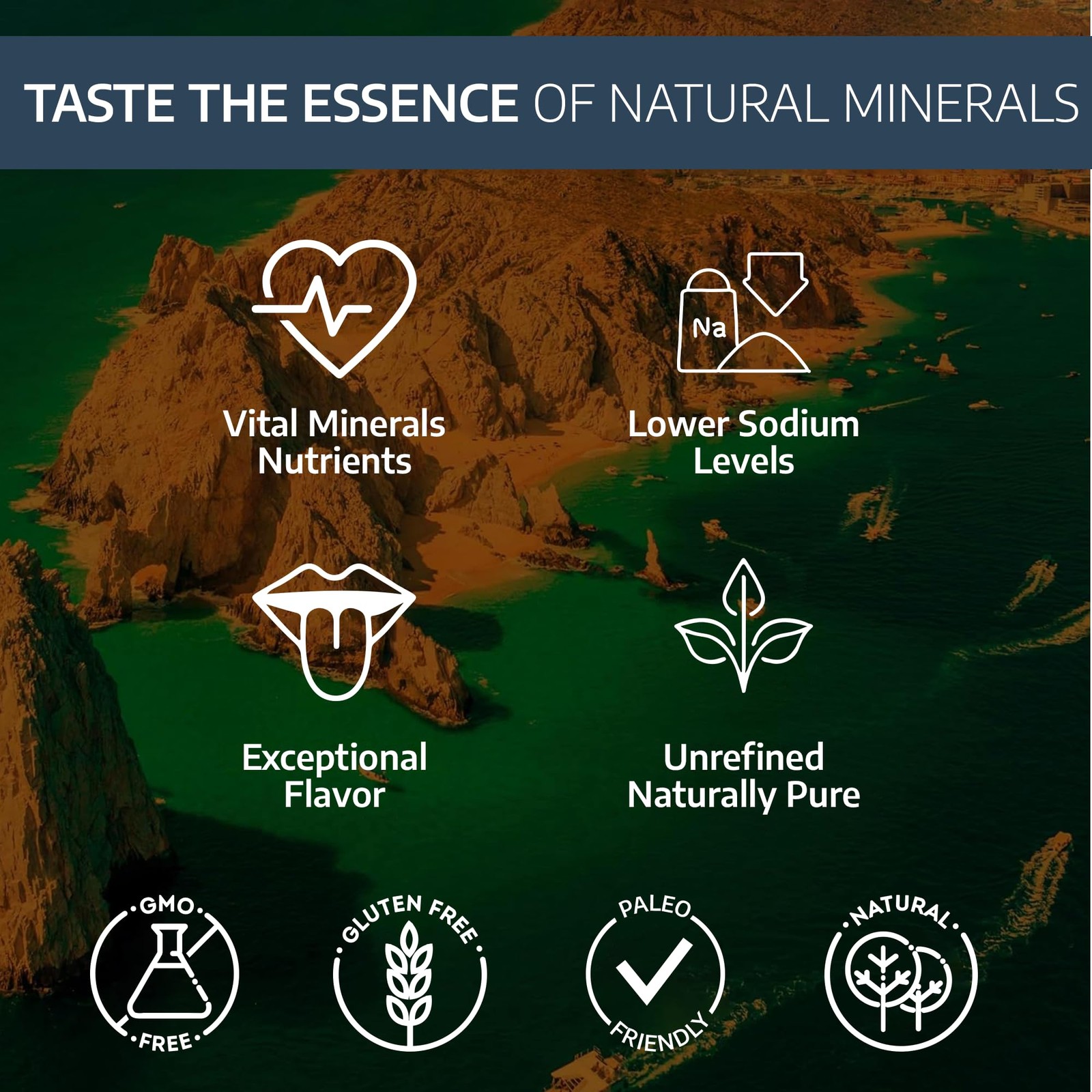 All Goods Products Mineral Coarse Grain Sea Salt, 16 oz Natural Salt from Mex…