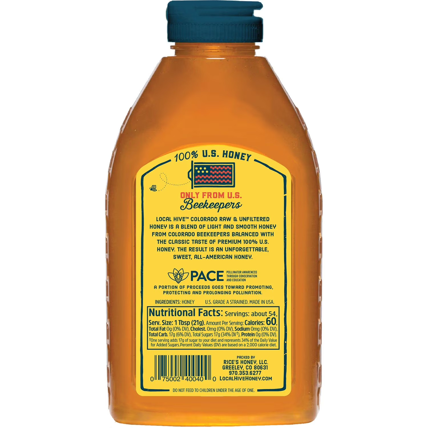 Local Hive Colorado Raw & Unfiltered Honey 40 oz Natural American Made