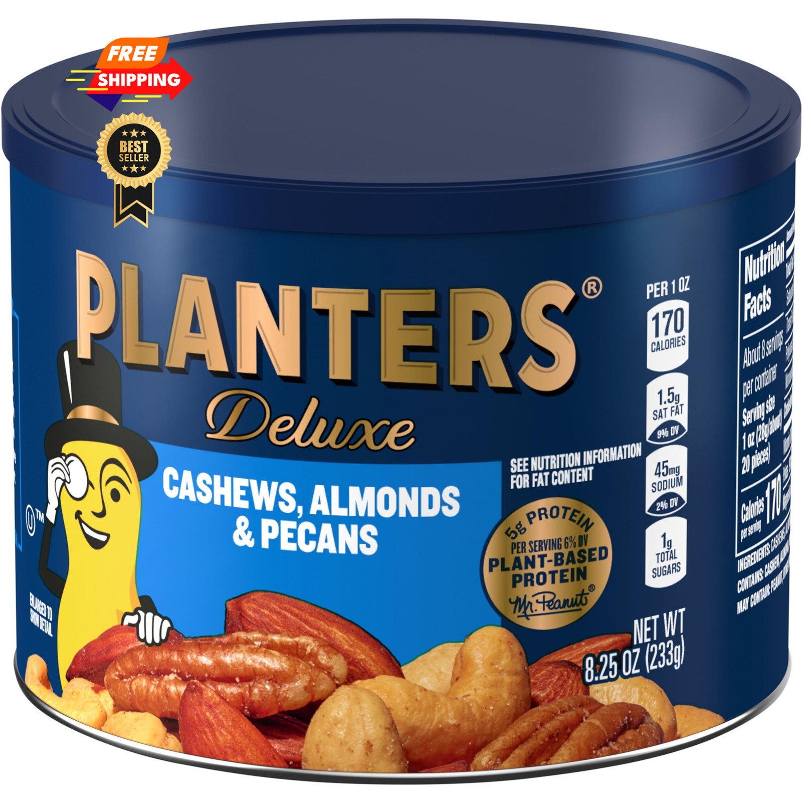 Planters Select Cashews (Almonds & Pecans Nut 8.25 Ounce (Pack of 1), Blue