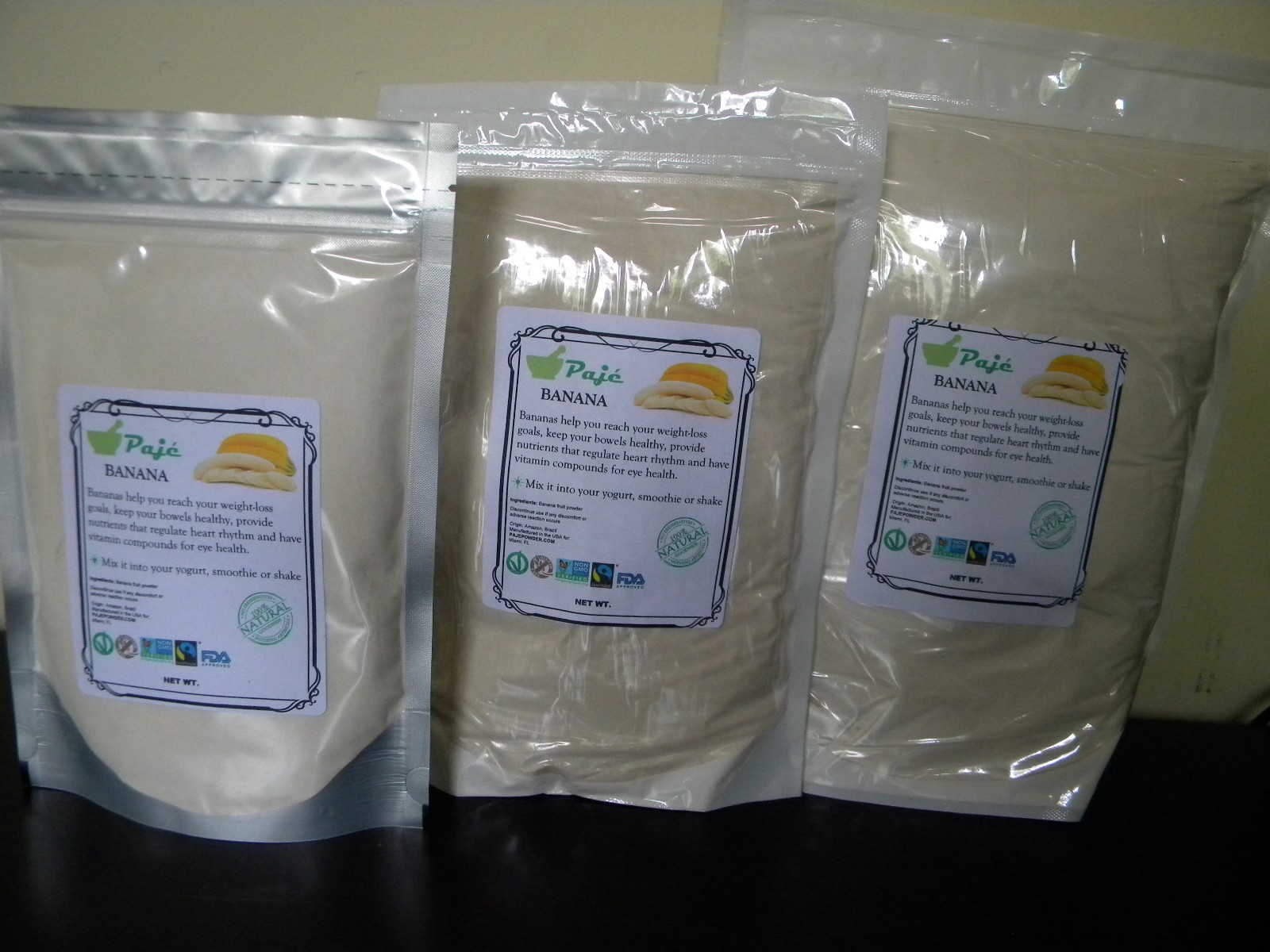 BANANA powder 32oz – 2lb, gluten free non-GMO kosher PAJE Mix into protein powd