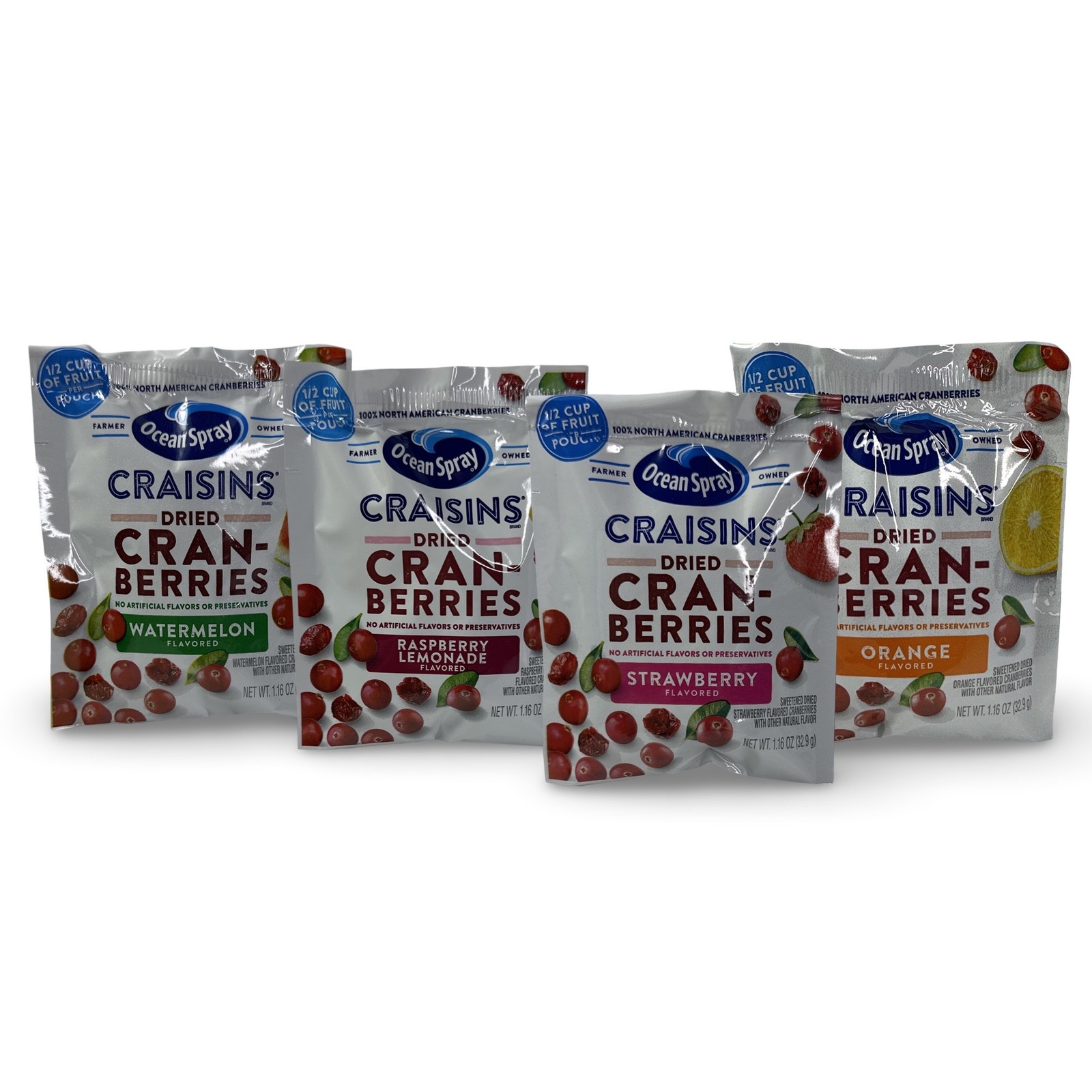 Ocean Spray Craisins Individual To-Go Packs, Variety Includes Orange, Strawberry