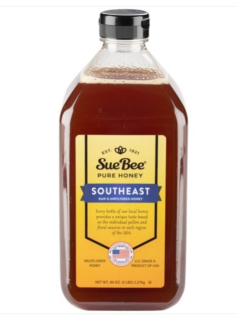 Sue Bee Pure Honey, Raw Unfiltered Southeast Honey, 80 oz 5 Lbs