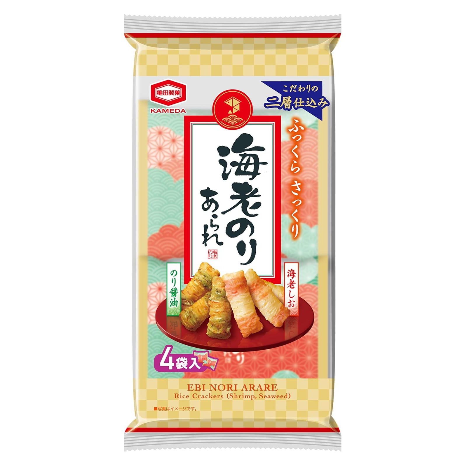 Japan Kameda Seika Shrimp & Seaweed Arare Rice Crackers 64g × 12 bags