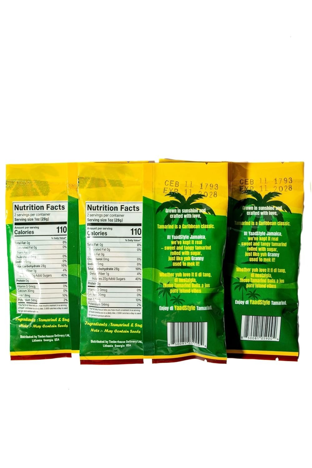 YaadStyle Tamarind Balls Jamaican Candy 3 Pack Sweet & Tangy Gluten Free 2oz