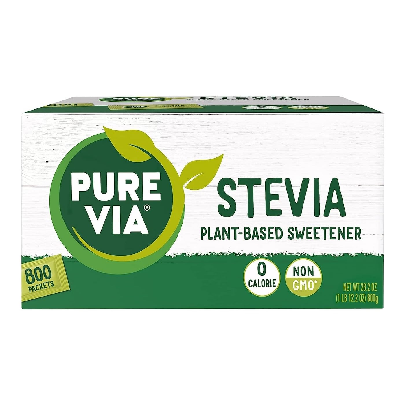 Stevia Sweetener 800 Packets, 28.2 oz – Zero Calorie Natural Sugar Substitute