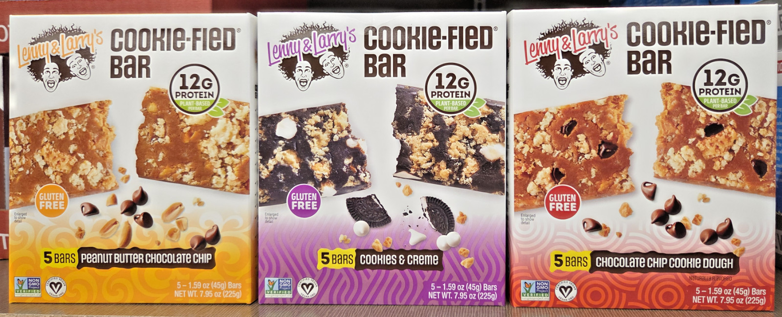 Lenny & Larry’s NON-GMO Cookie-Fied 3 Flavors Bar 7.95oz 225g (3 Boxes)