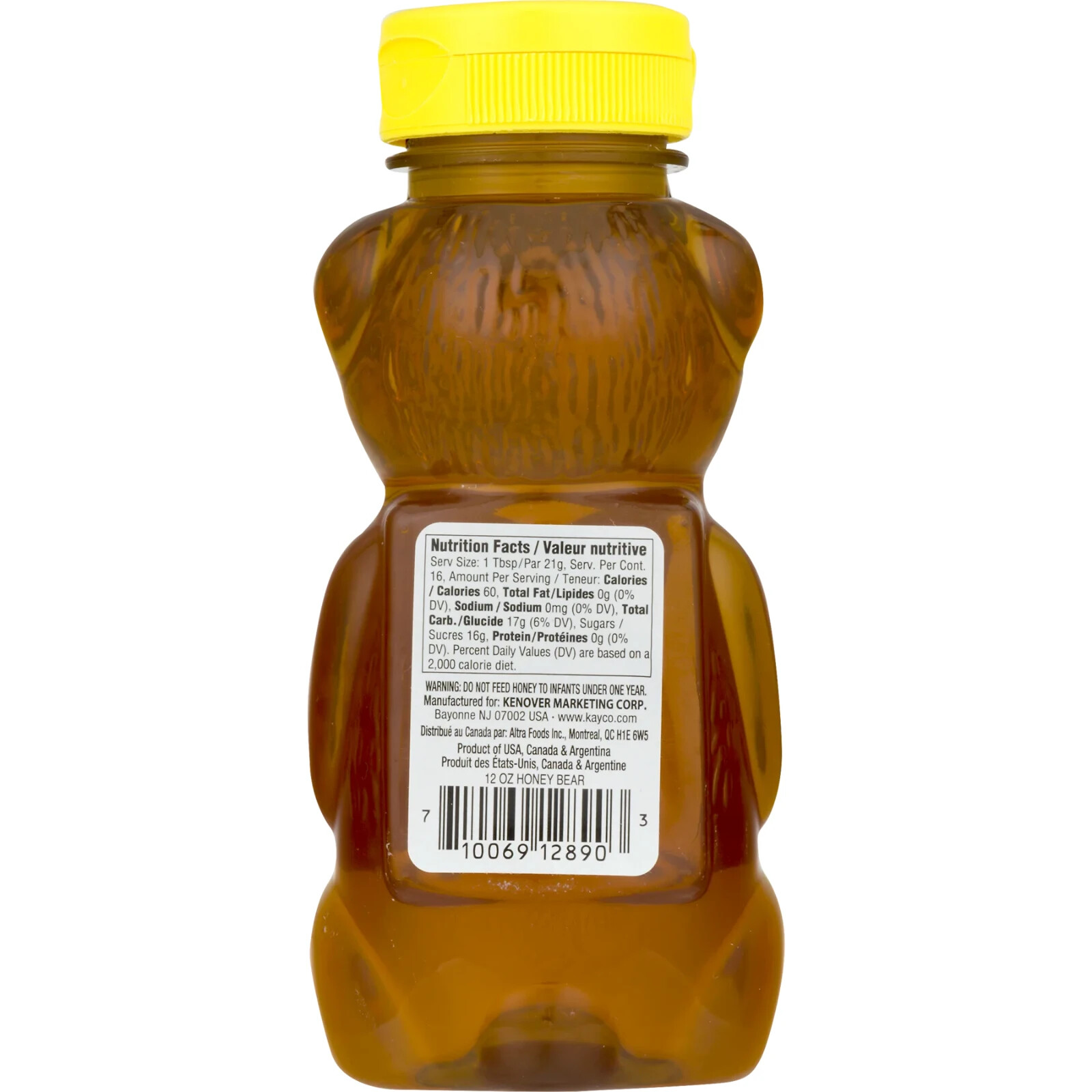 Gefen 100% Pure Clover Honey Bear, 12oz (4 Pack) – Natural Sweetener, Kosher