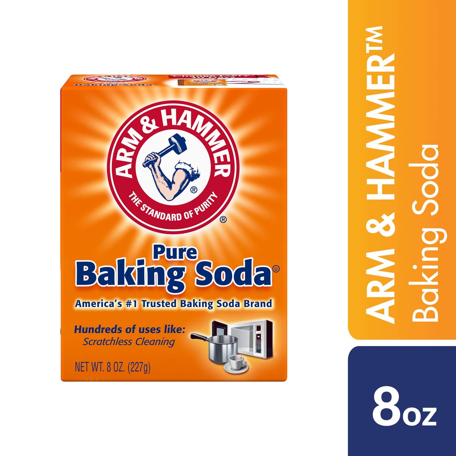 Arm & Hammer Pure Baking Soda, 8oz, Pack of 2 8 Ounce (Pack 2)