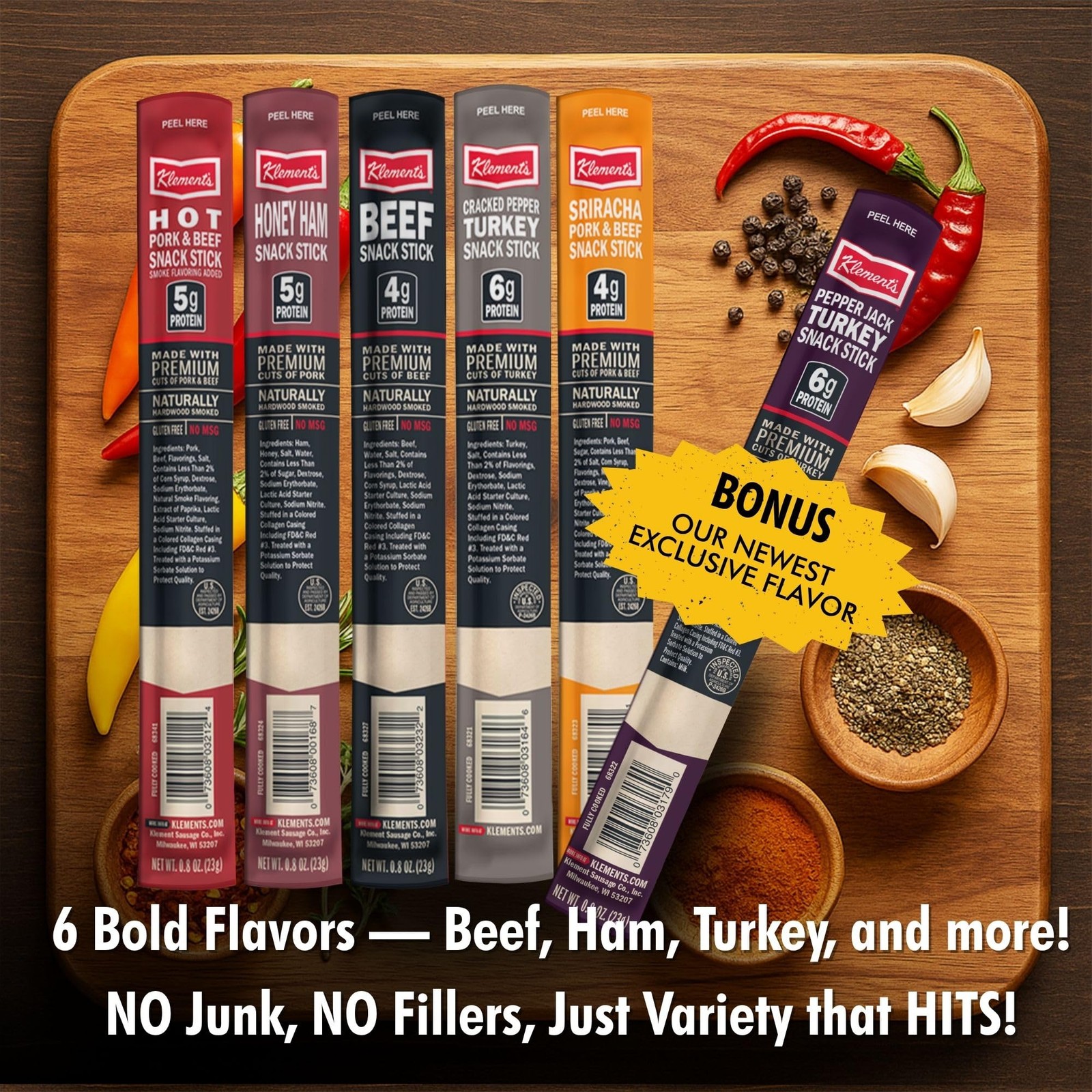 30-Pack Jerky Variety Pack Meat Sticks – Birthday Gifts for Men – Low Carb, H…