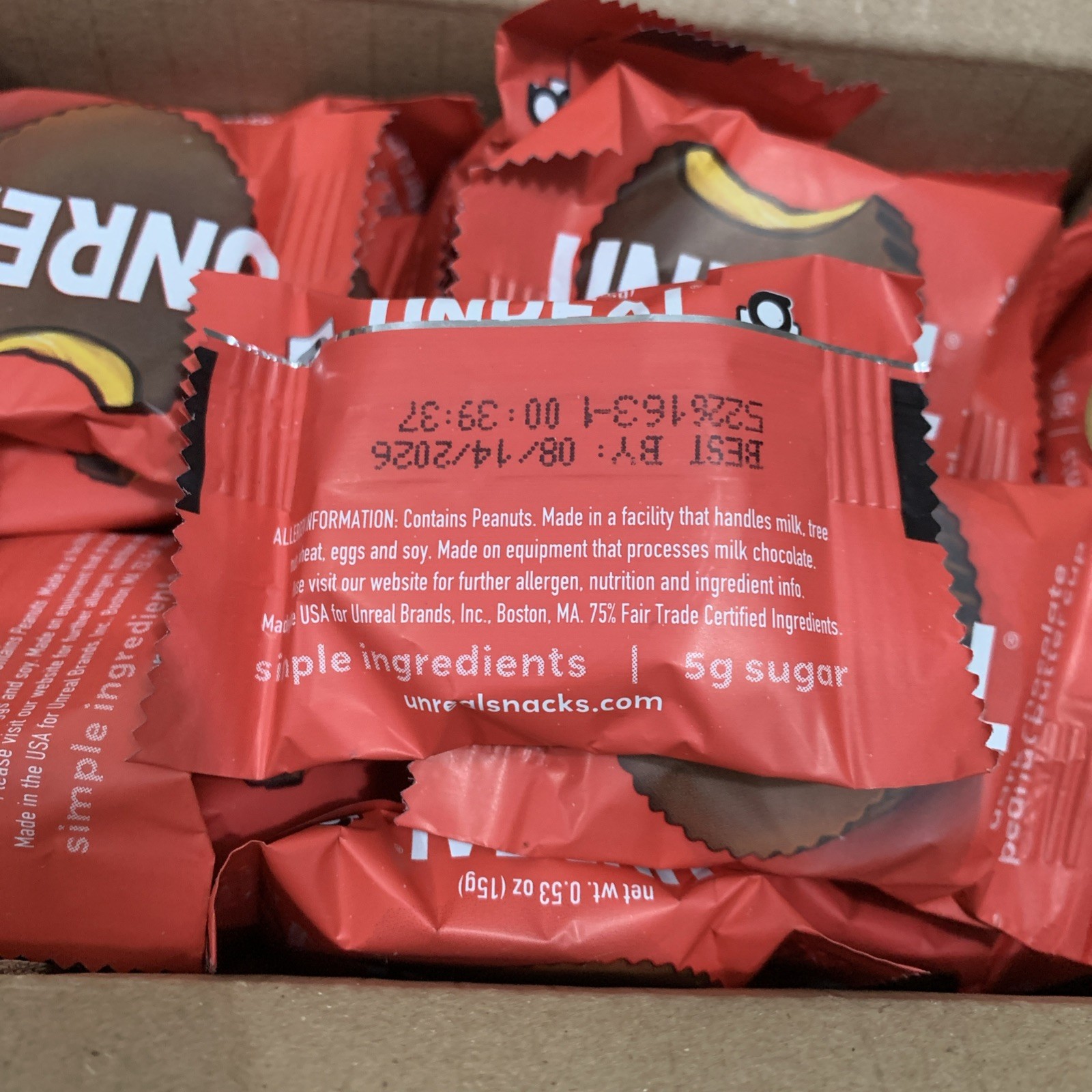 40 UNREAL Dark Chocolate Peanut Butter Cups Bite Size MINIs Candy BULK