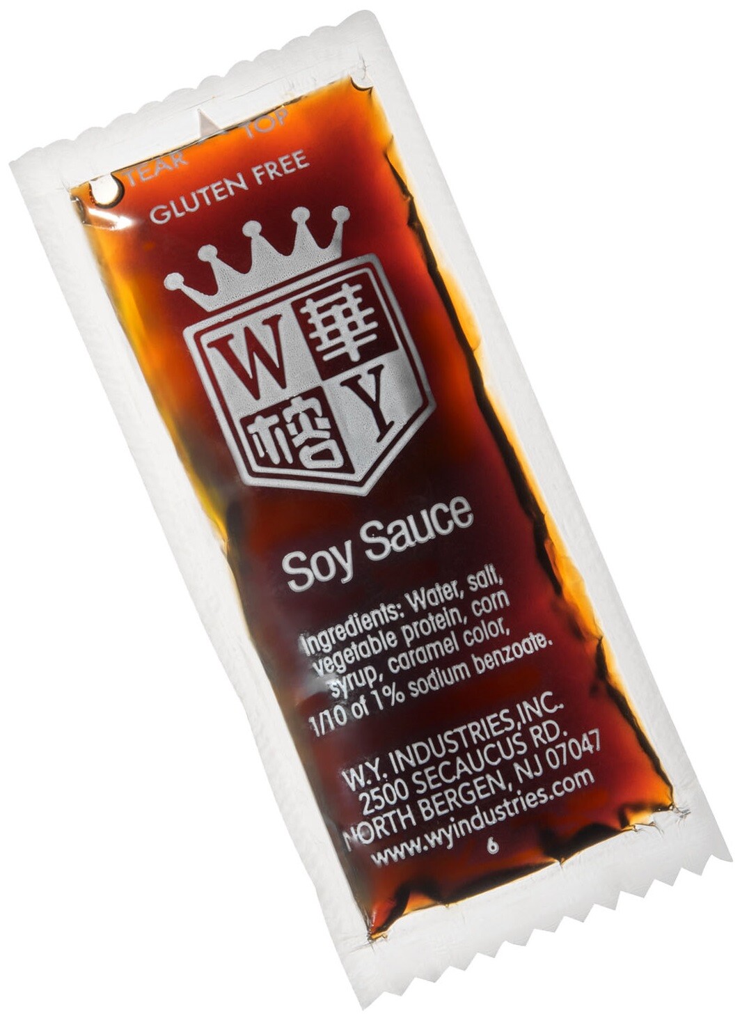 Chinese Soy Sauce WY Industries 10g-0.35oz Individual Packet Gluten Free NO MSG