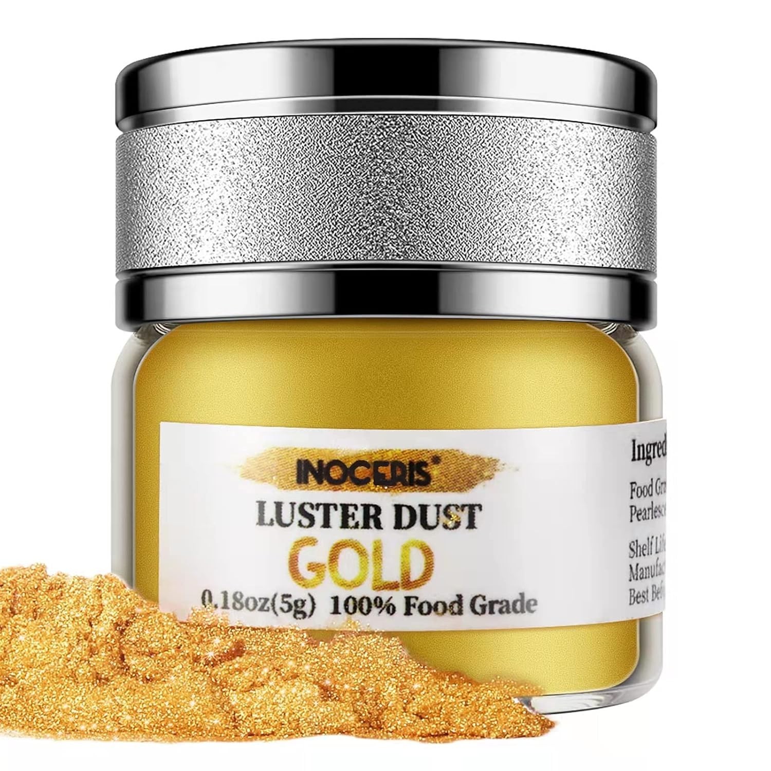 Edible Luster Dust, 5 Grams Food Grade Gold Cake Dust Shimmer Metallic Gold F…