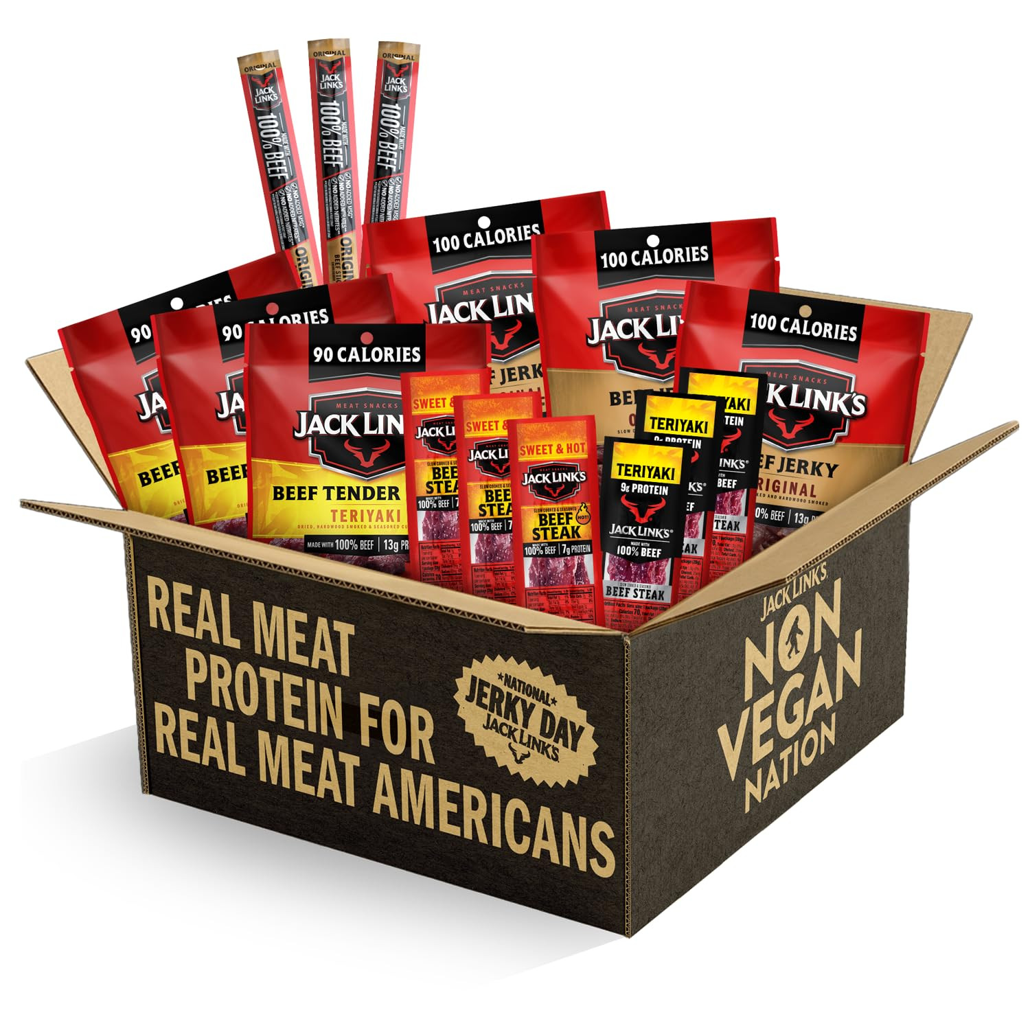 Beef Jerky Variety Pack Gift Basket – 15 Pack – Assorted Jerky, Steaks, and Meat
