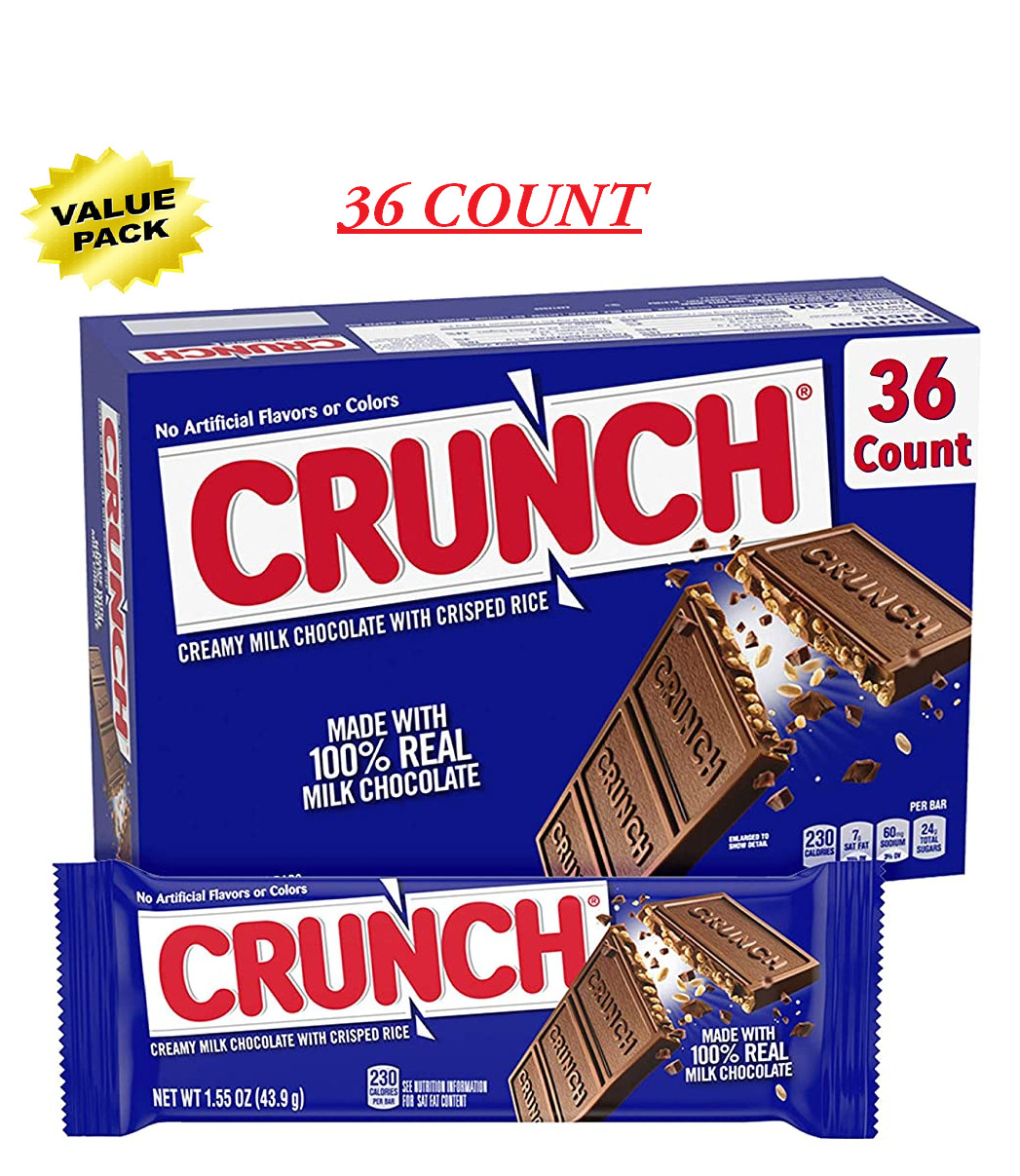 Crunch Milk Chocolate Candy Bars 1.55 oz., Full Size Bulk Ferrero – (36 Count)