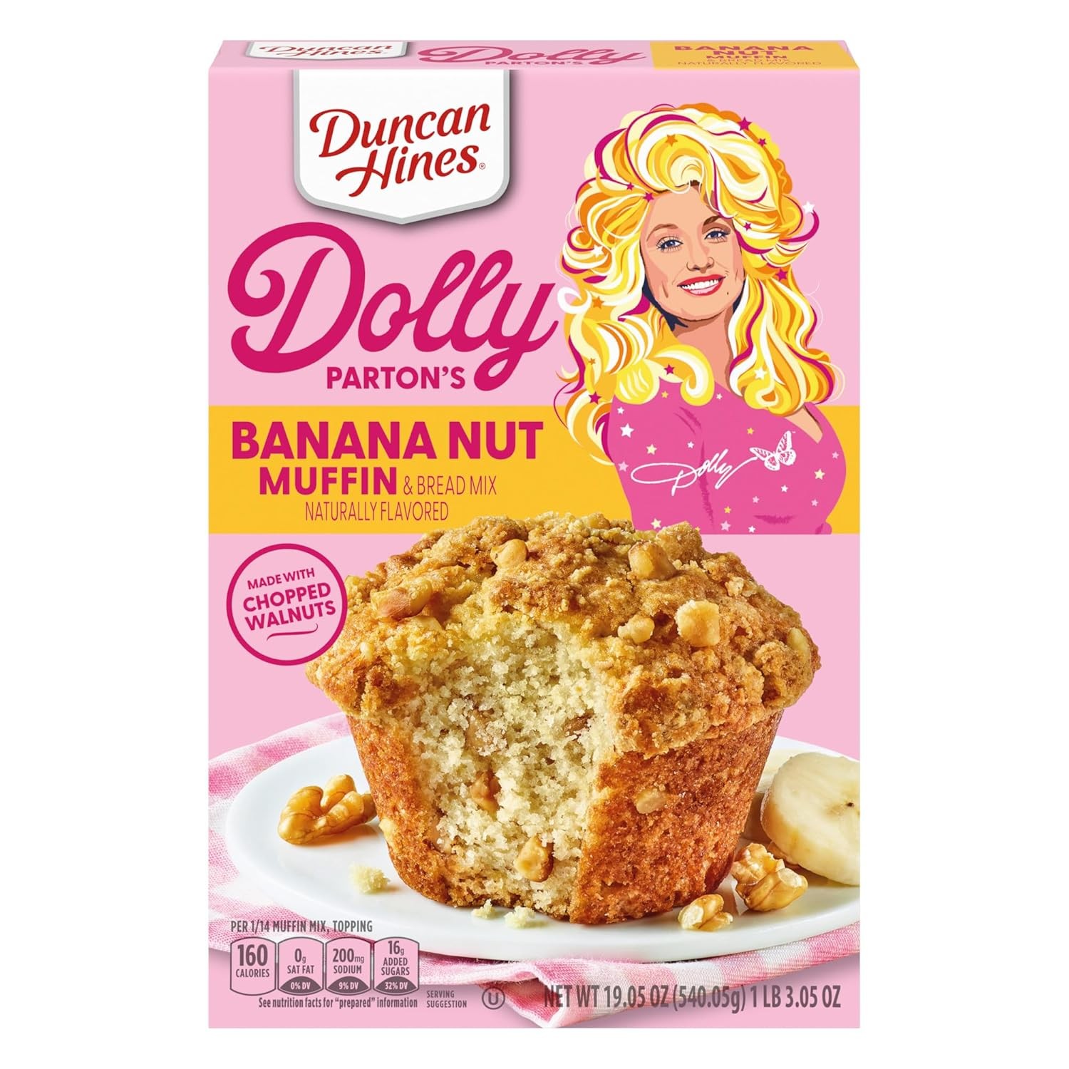 Duncan Hines Dolly Parton’s Banana Nut Flavored Muffin & Bread Mix, 19.05 oz.