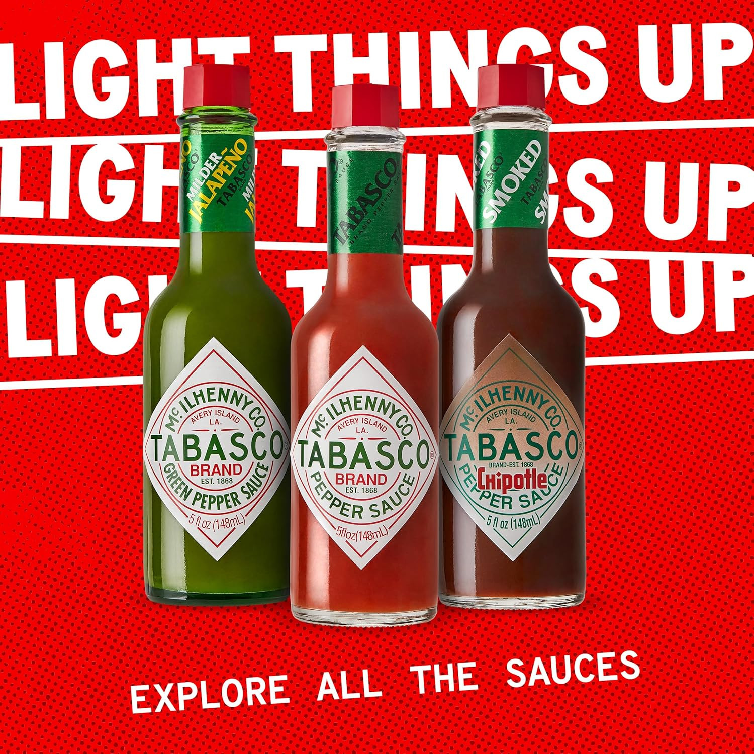 Brand Original Red Pepper Sauce, Medium Hot Sauce, Mini Glass Bottles, Classic F
