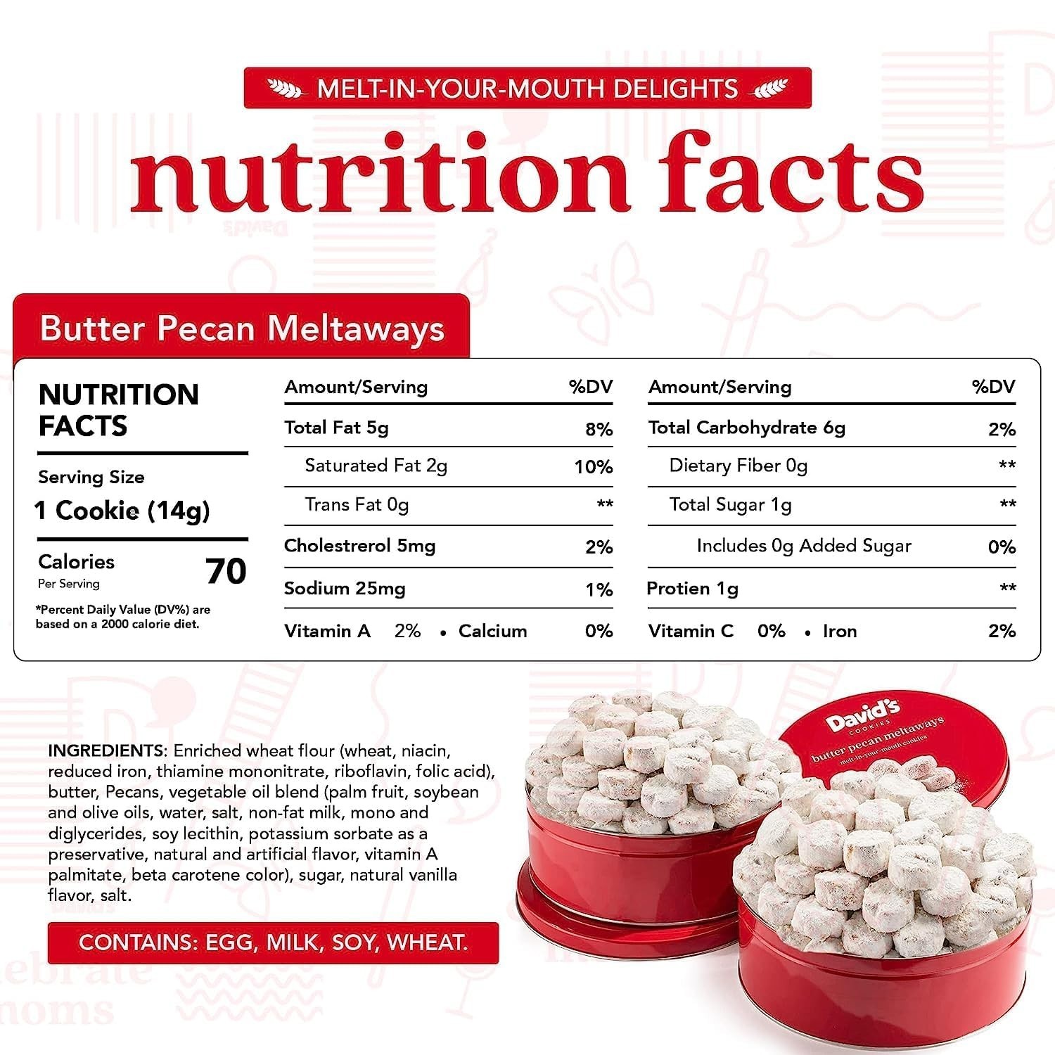 Gourmet Butter Pecan Cookies 64 Oz – All-Natural Ingredients